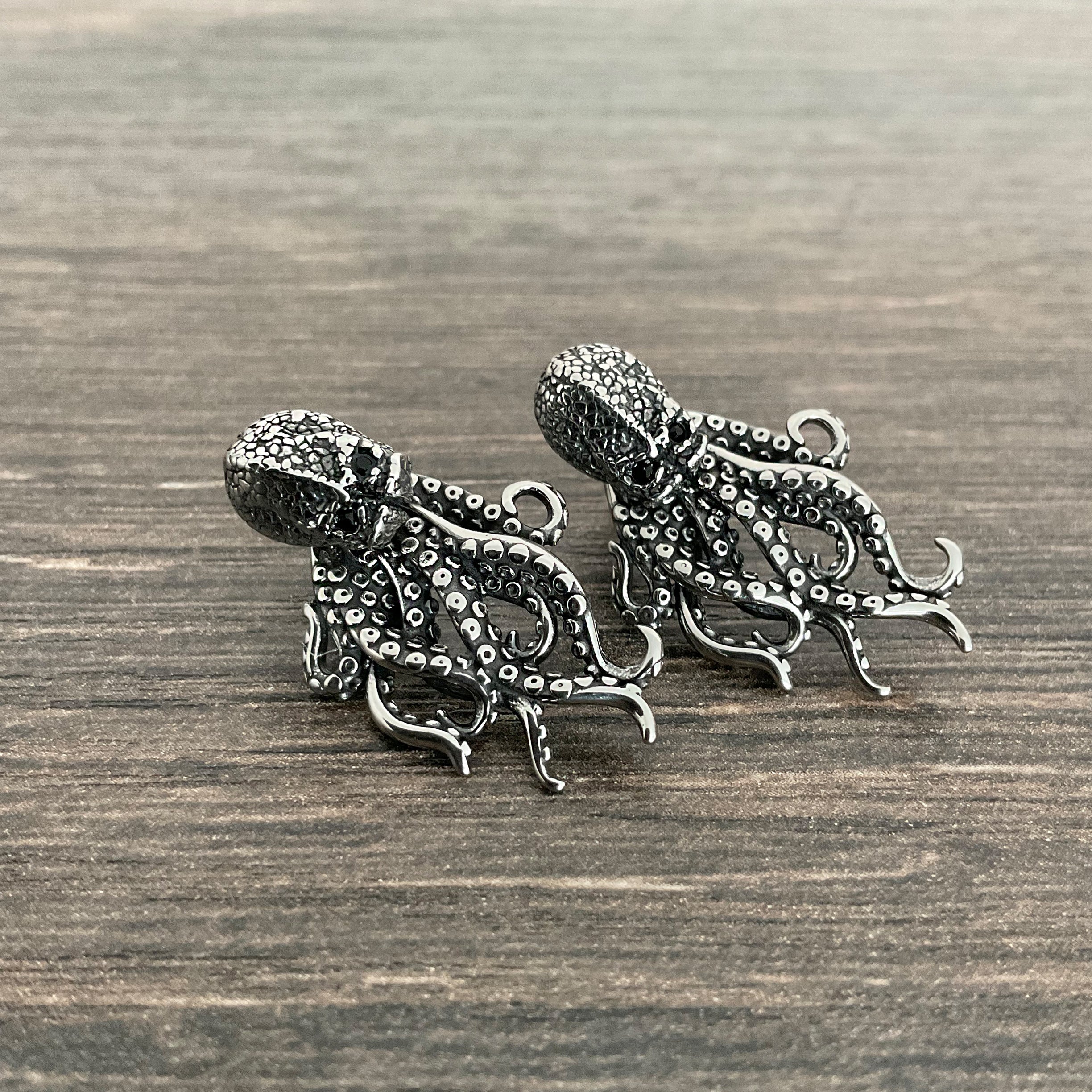 Octopus ear jacket with CZ eyes