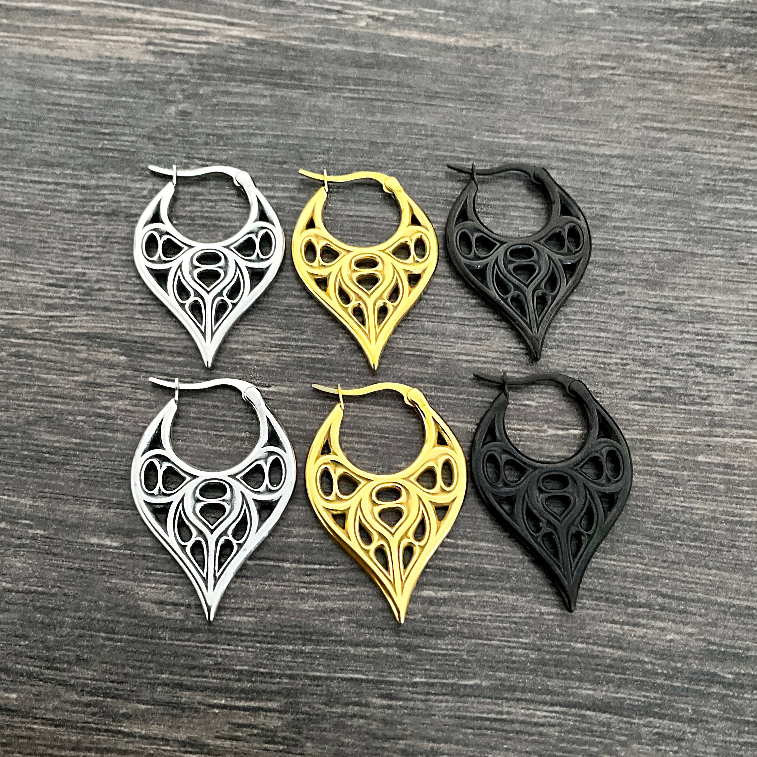 Gothic hoop earrings