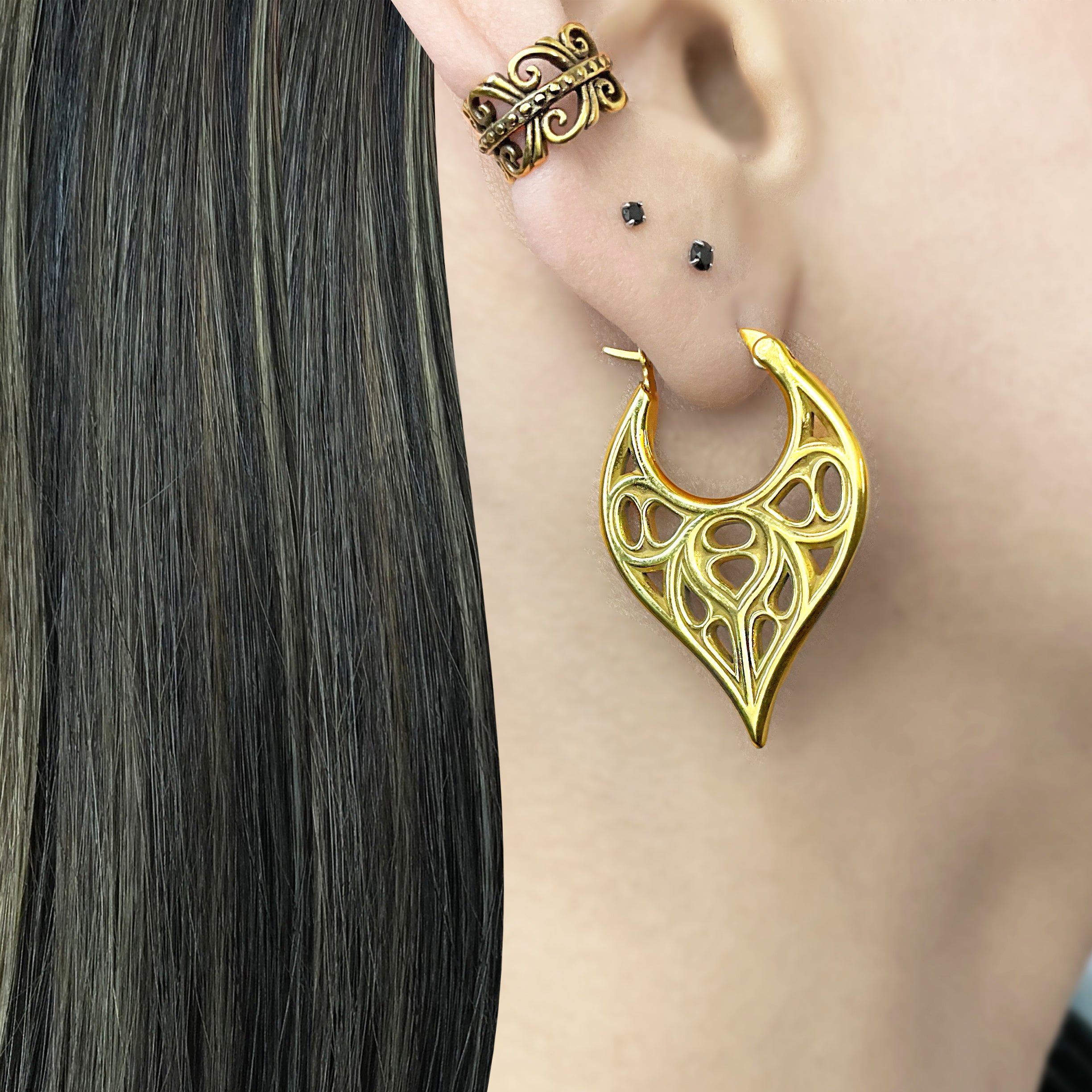 Gothic hoop earrings