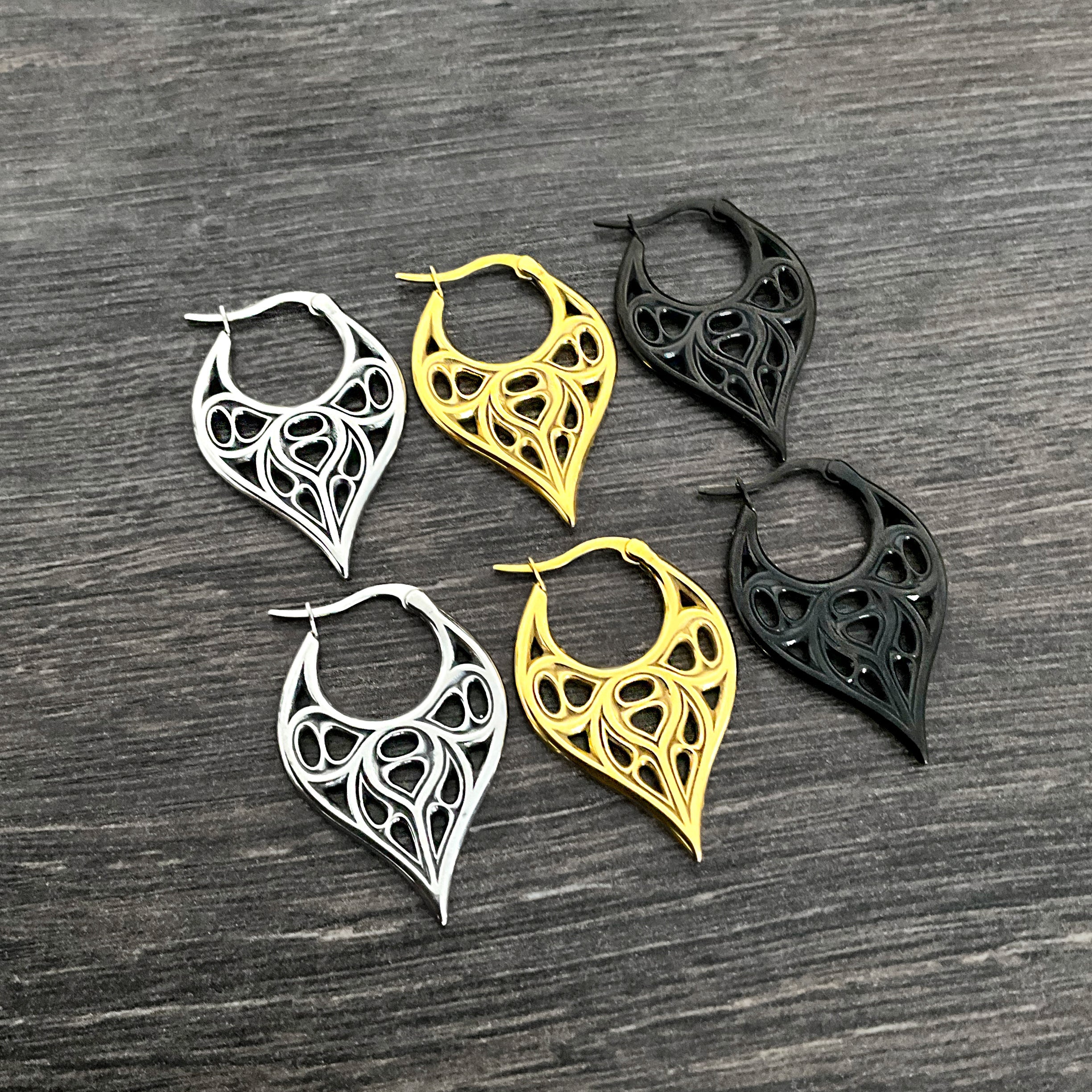 Gothic hoop earrings