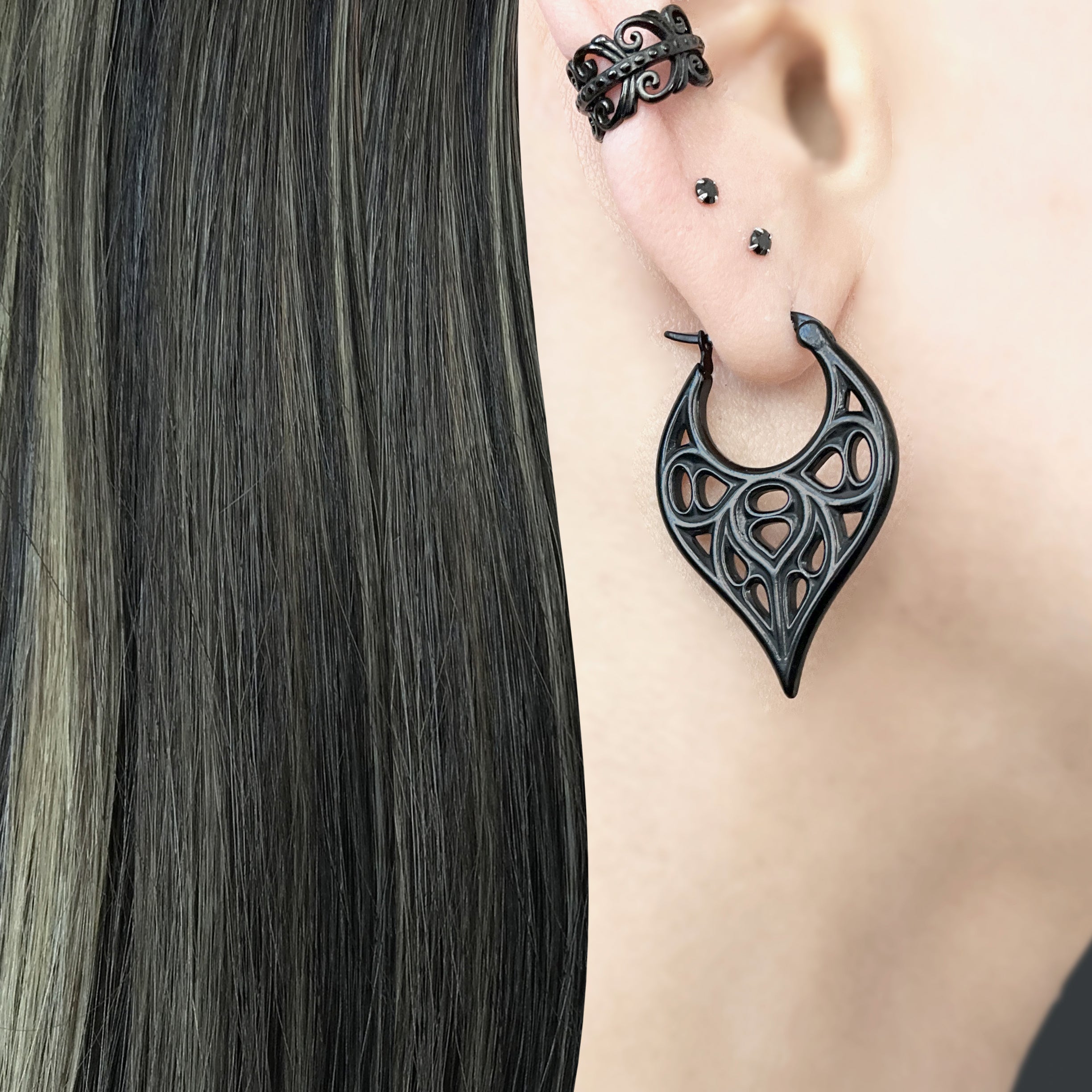 Gothic hoop earrings