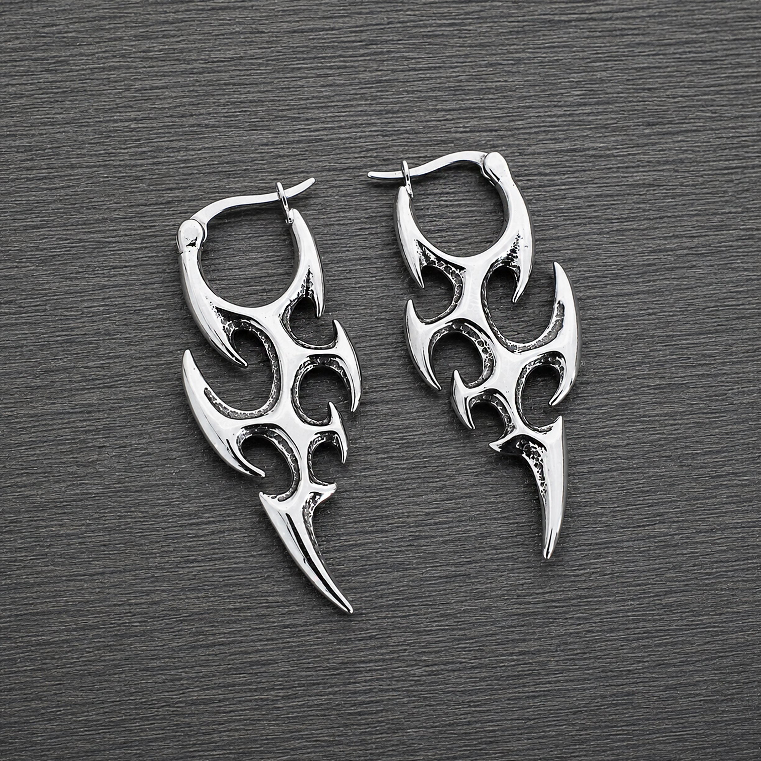 Cyber Flameblade Hoop Earrings