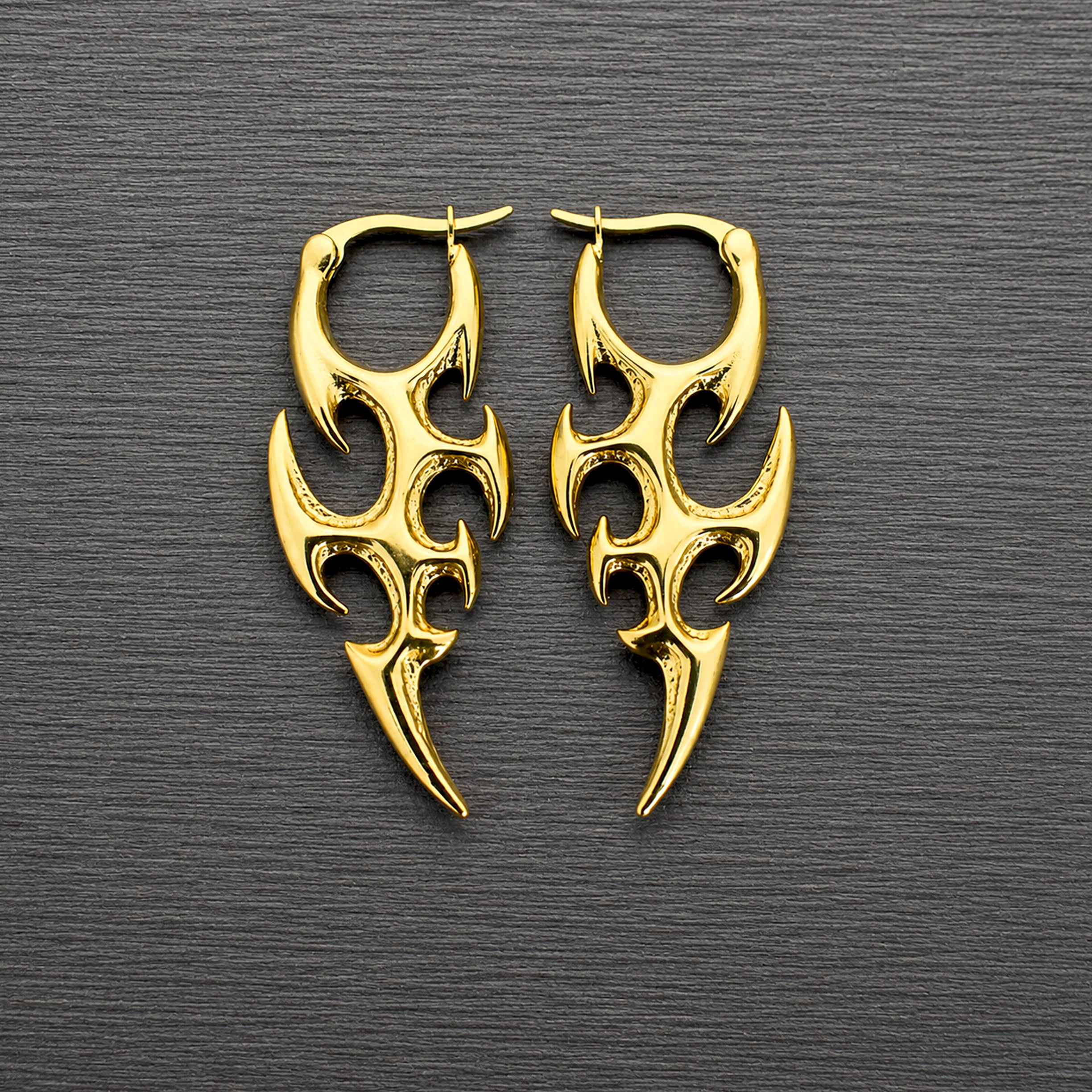 Cyber Flameblade Hoop Earrings