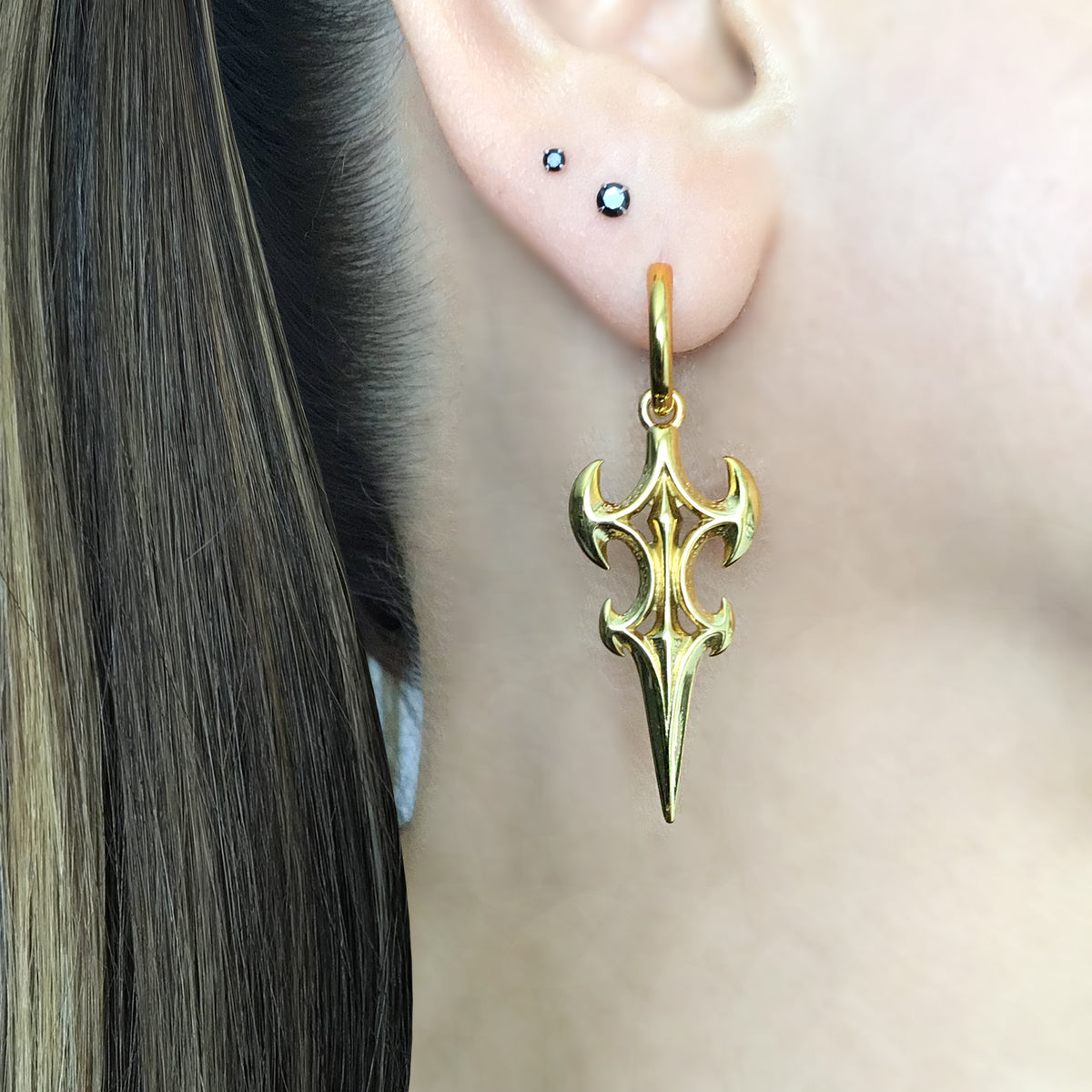 Dark Spire Cyber Hoop earrings