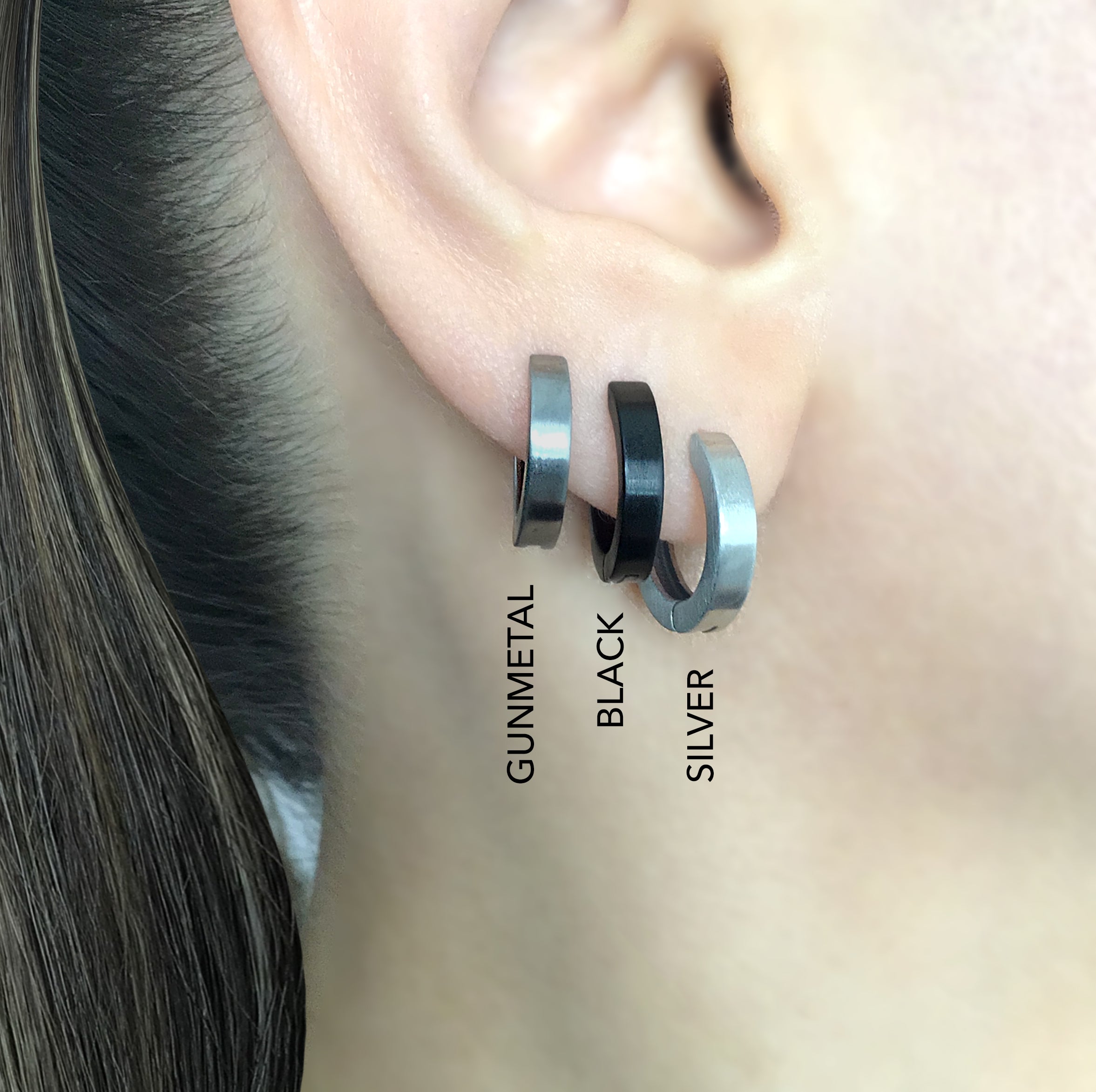 Hoop earrings with matt finish