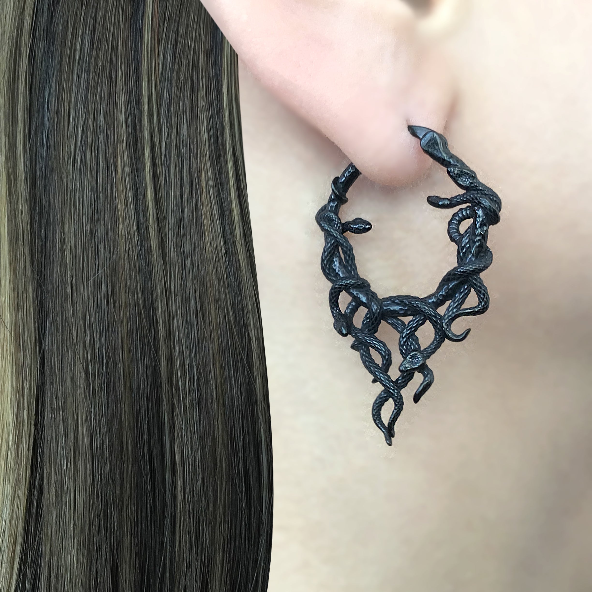 Aura Snake hoop earrings