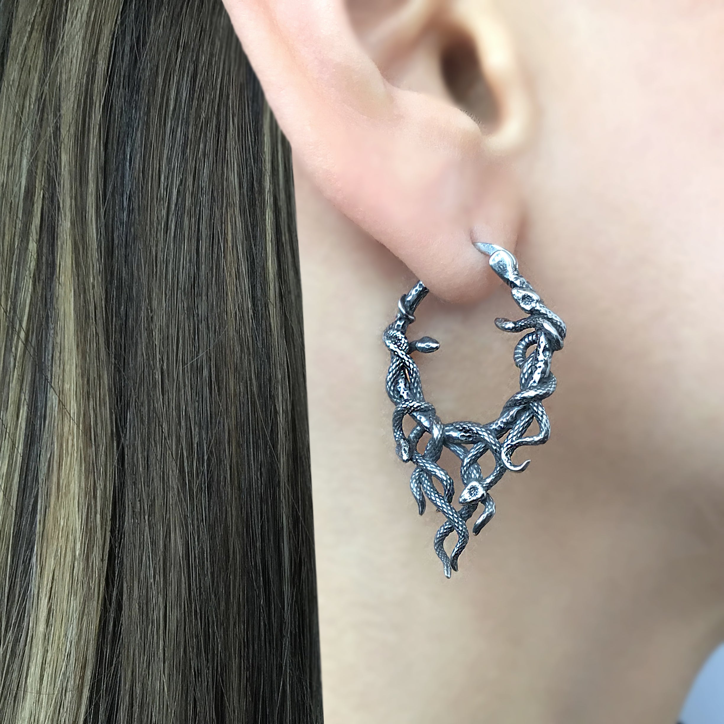 Aura Snake hoop earrings