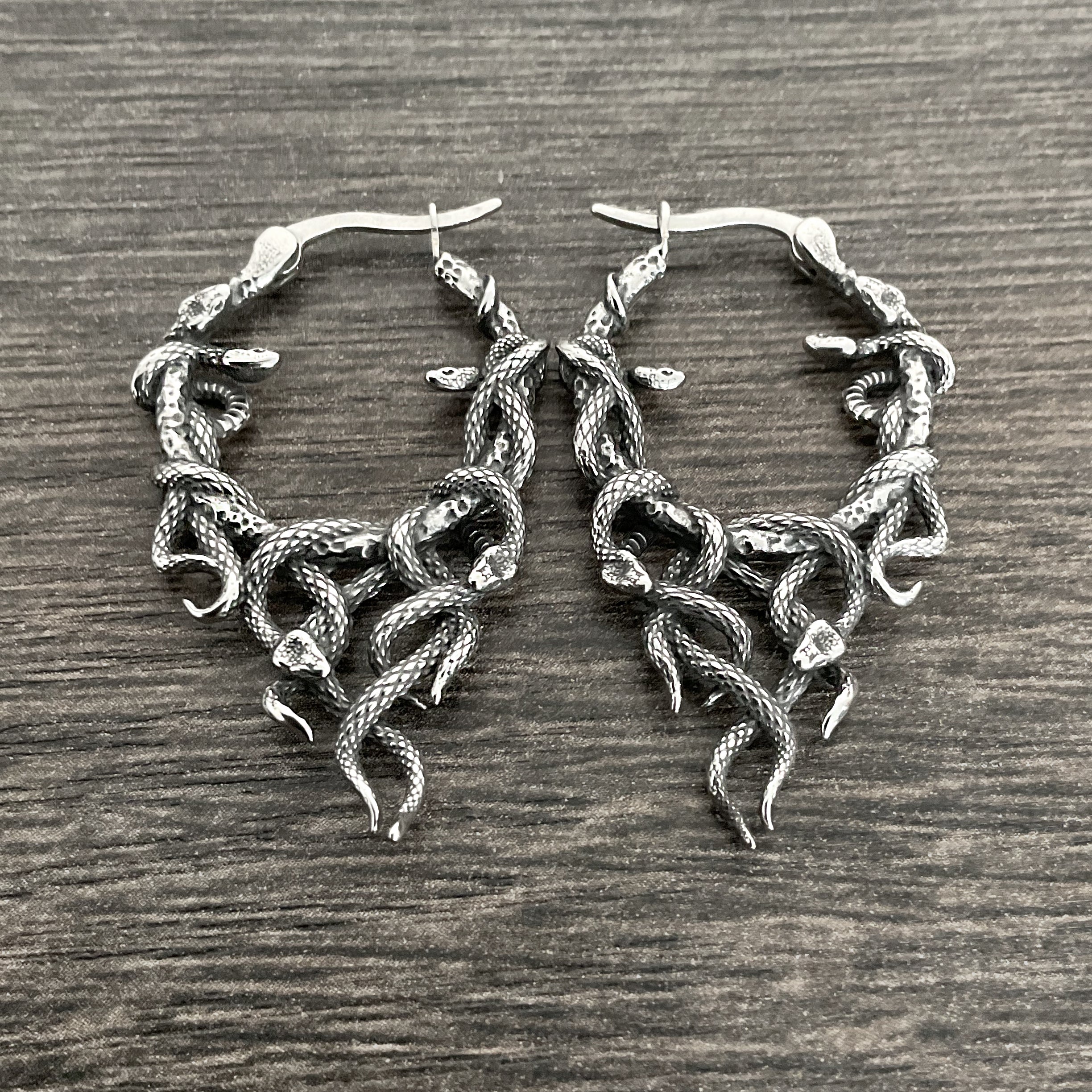 Aura Snake hoop earrings