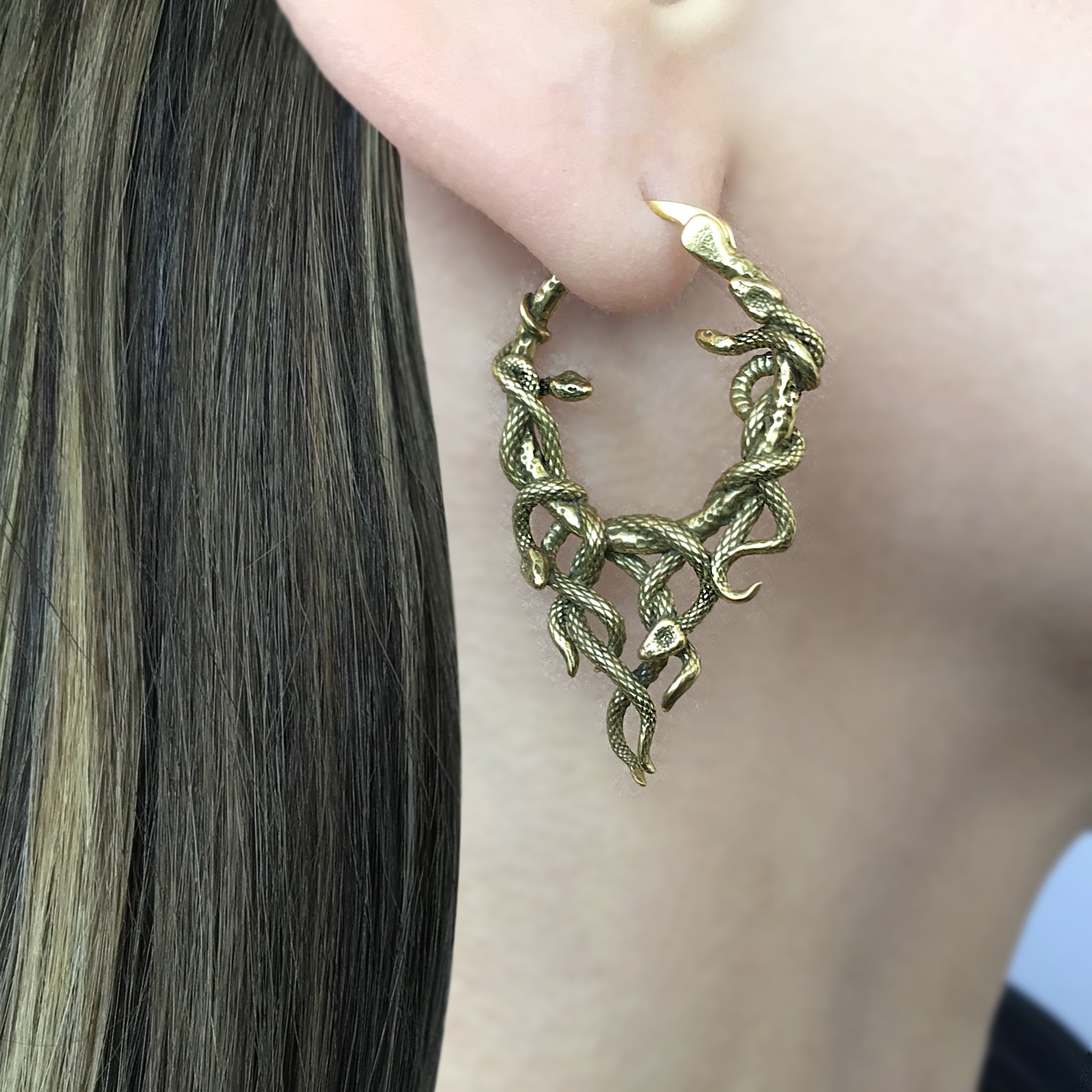 Aura Snake hoop earrings