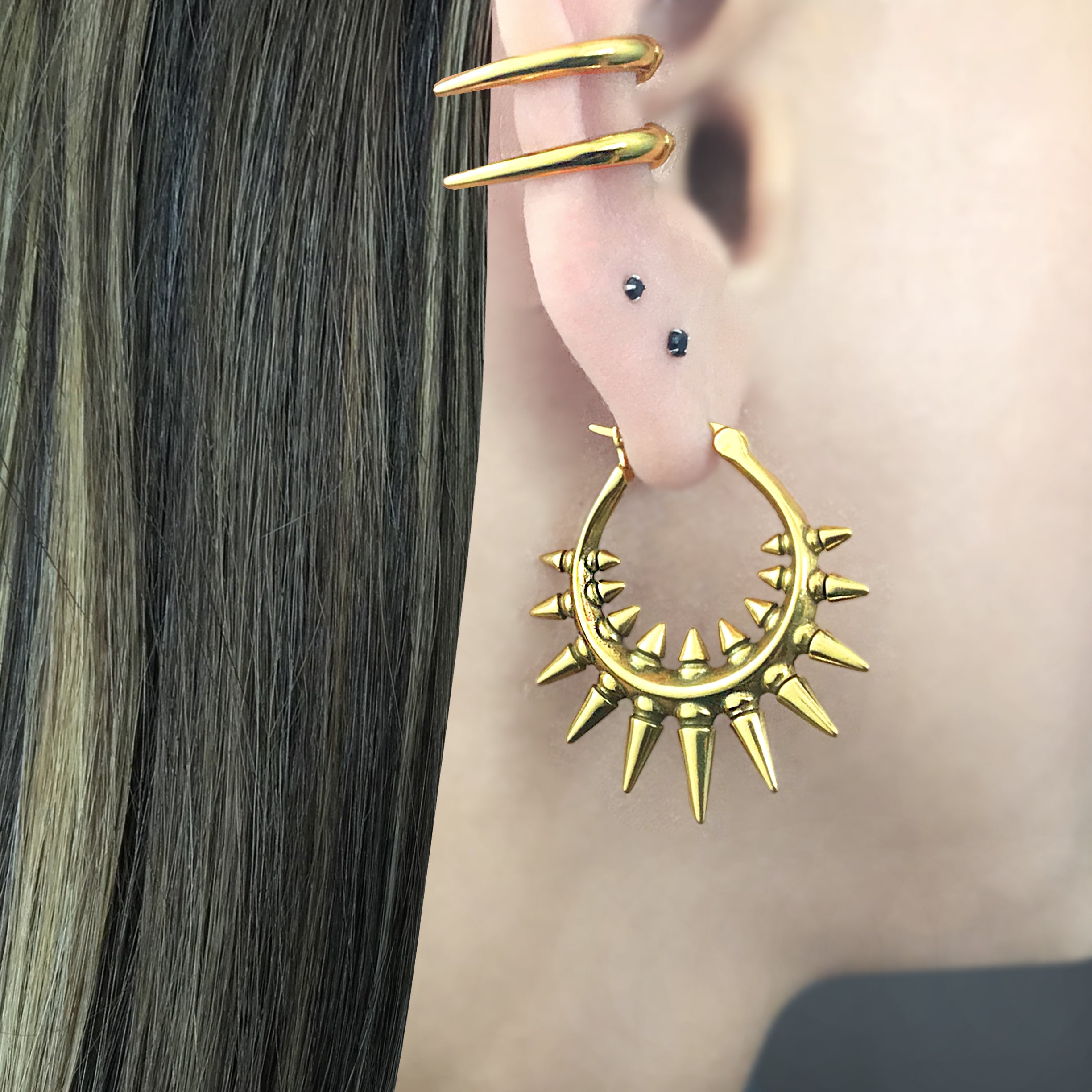 Raia Spiked hoop earrings