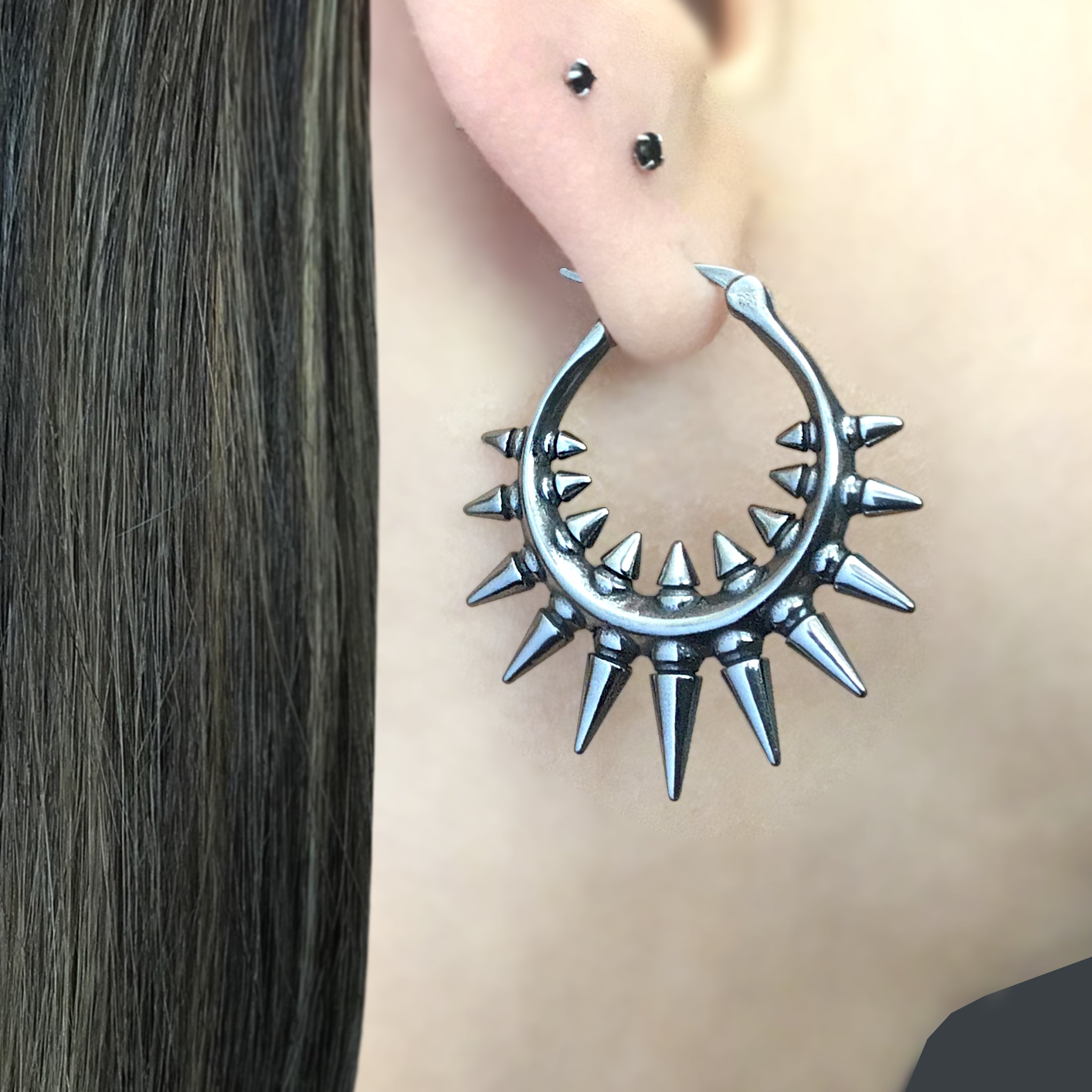 Raia Spiked hoop earrings