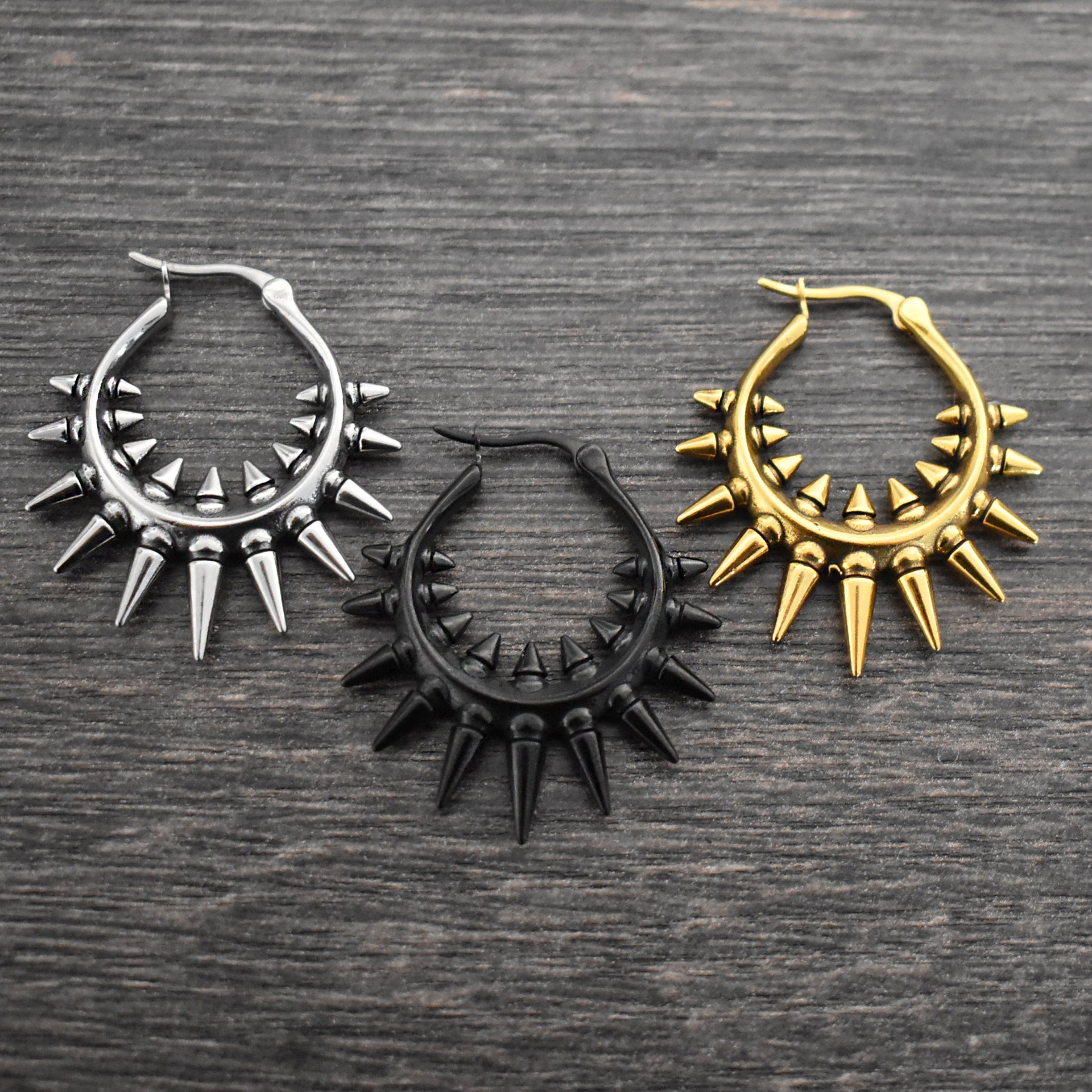 Raia Spiked hoop earrings