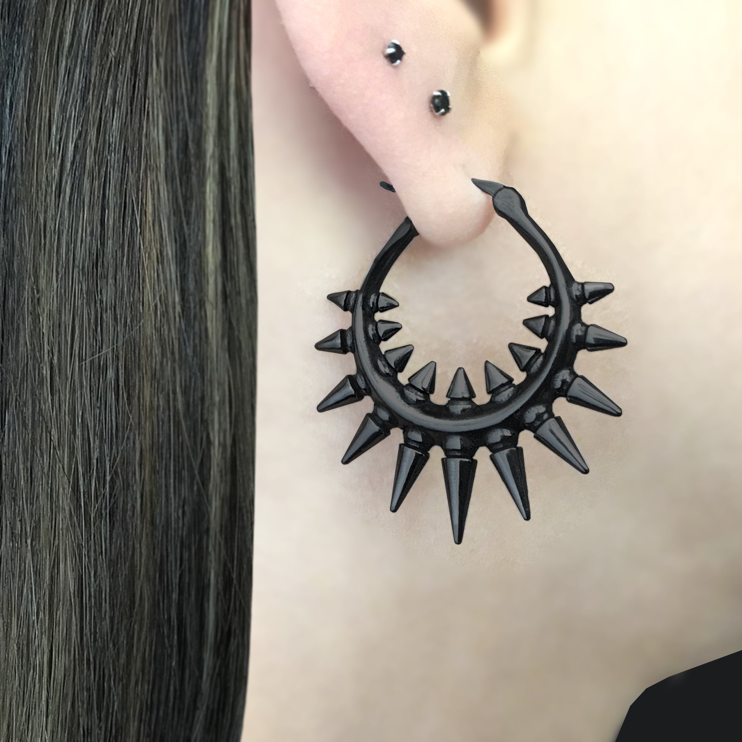 Raia Spiked hoop earrings