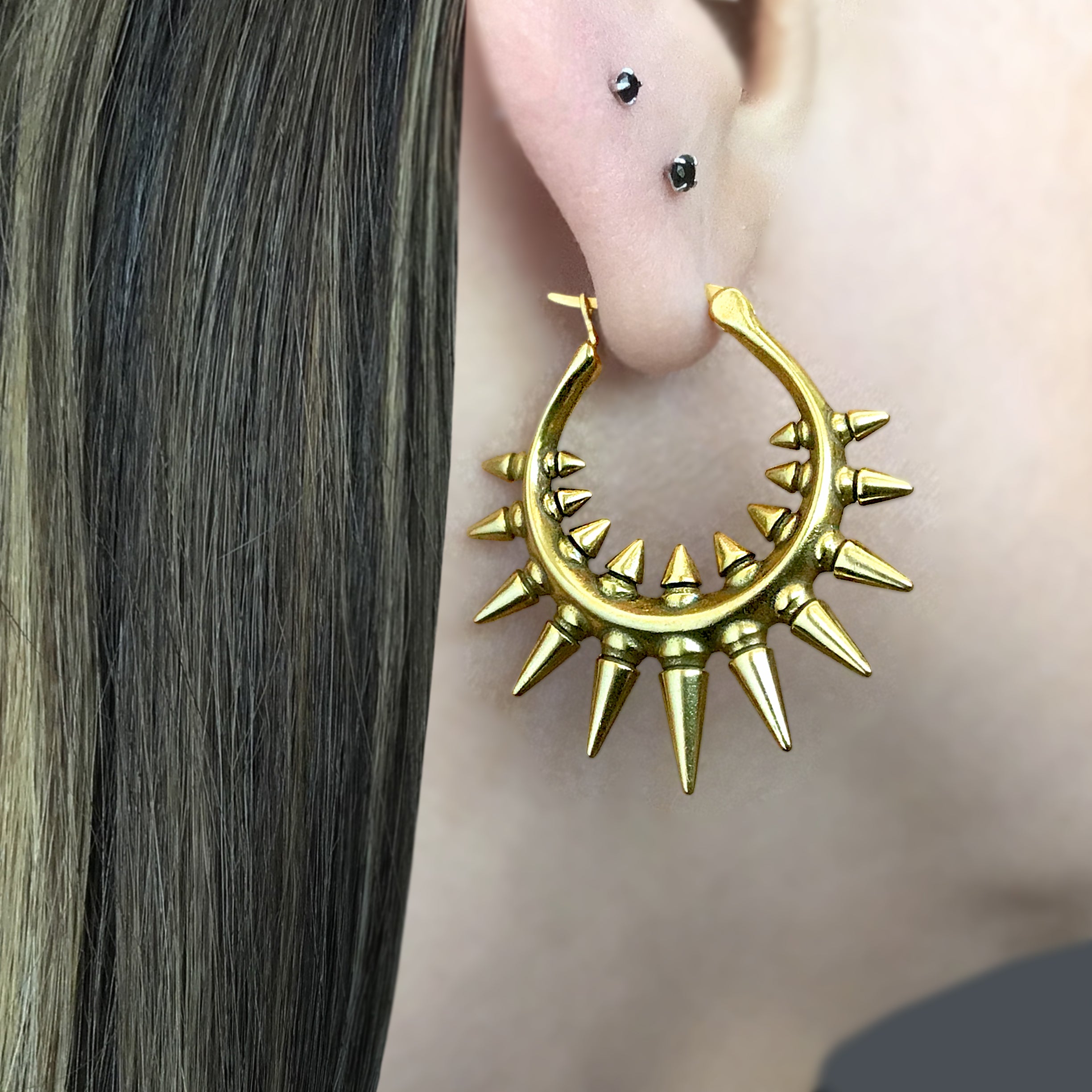 Raia Spiked hoop earrings