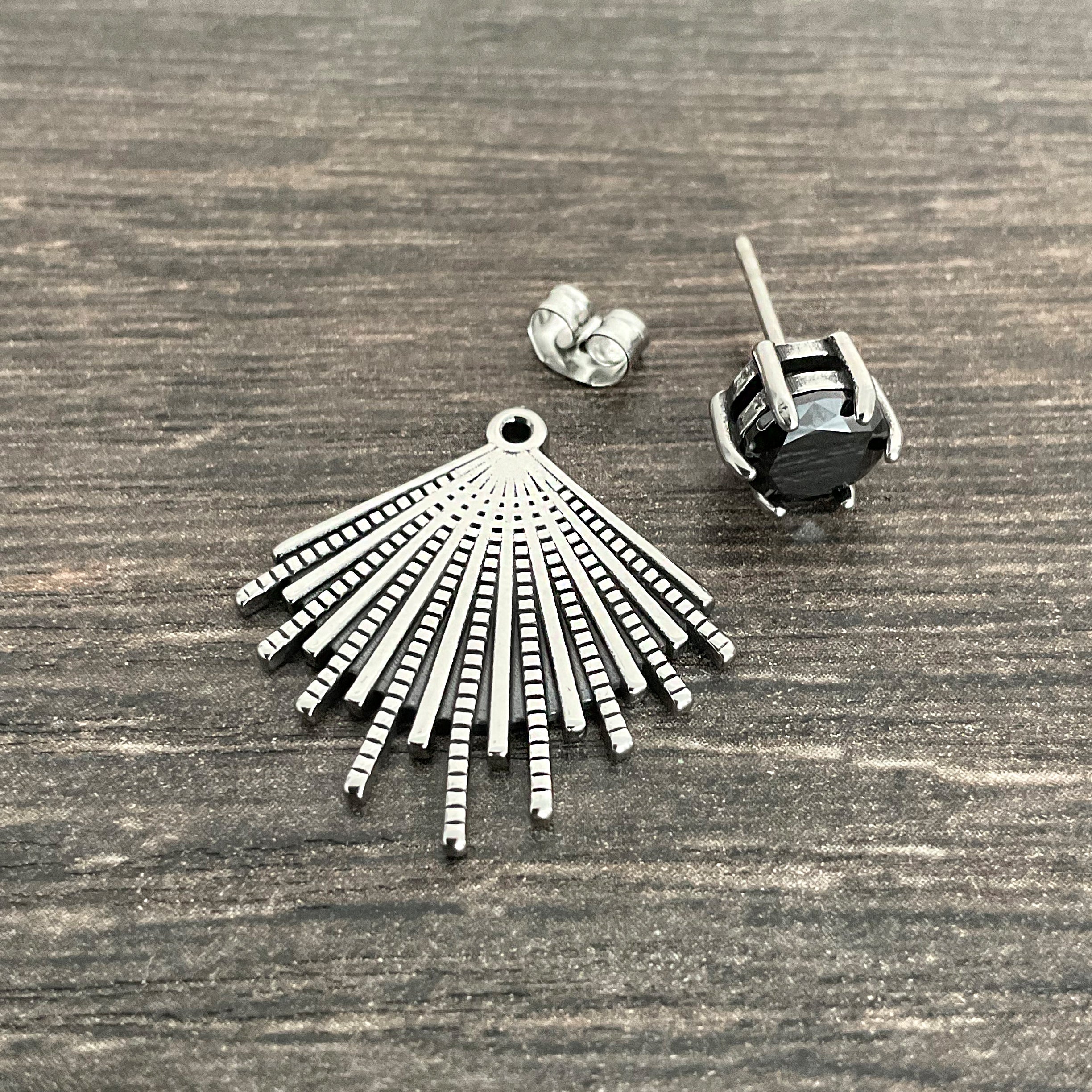 Sunburst ear jacket with Crystal stud