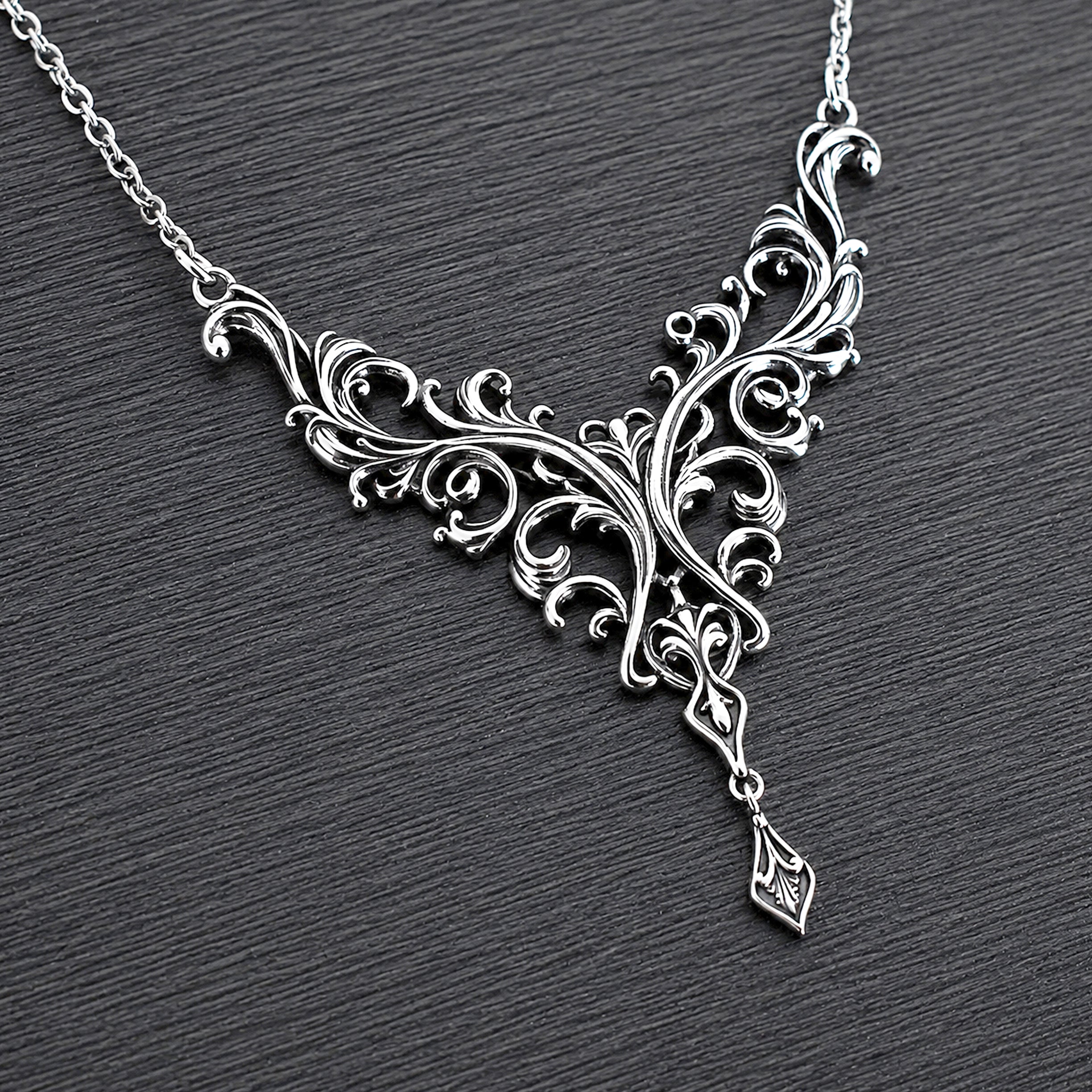 Victorian Floral Scroll necklace