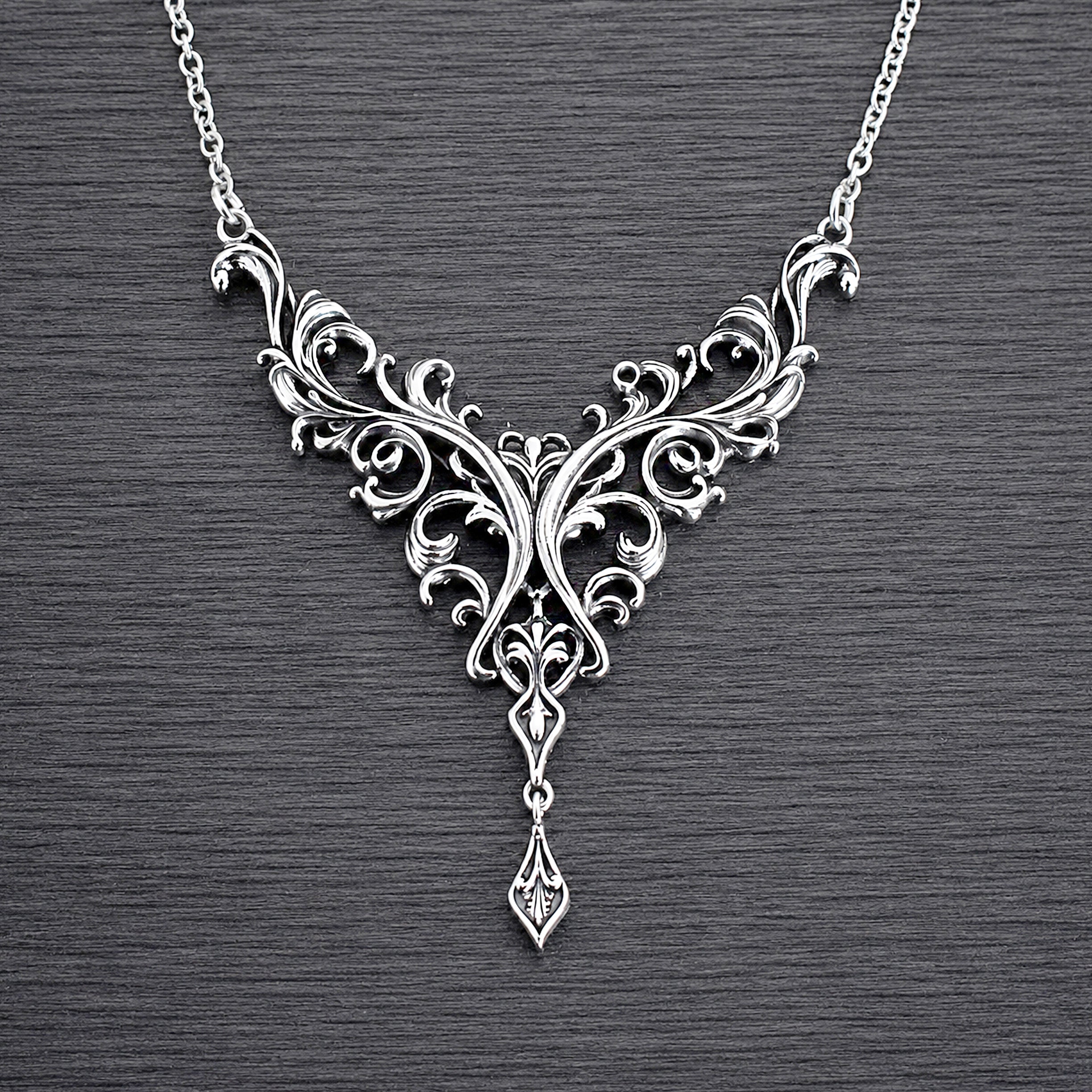 Victorian Floral Scroll necklace