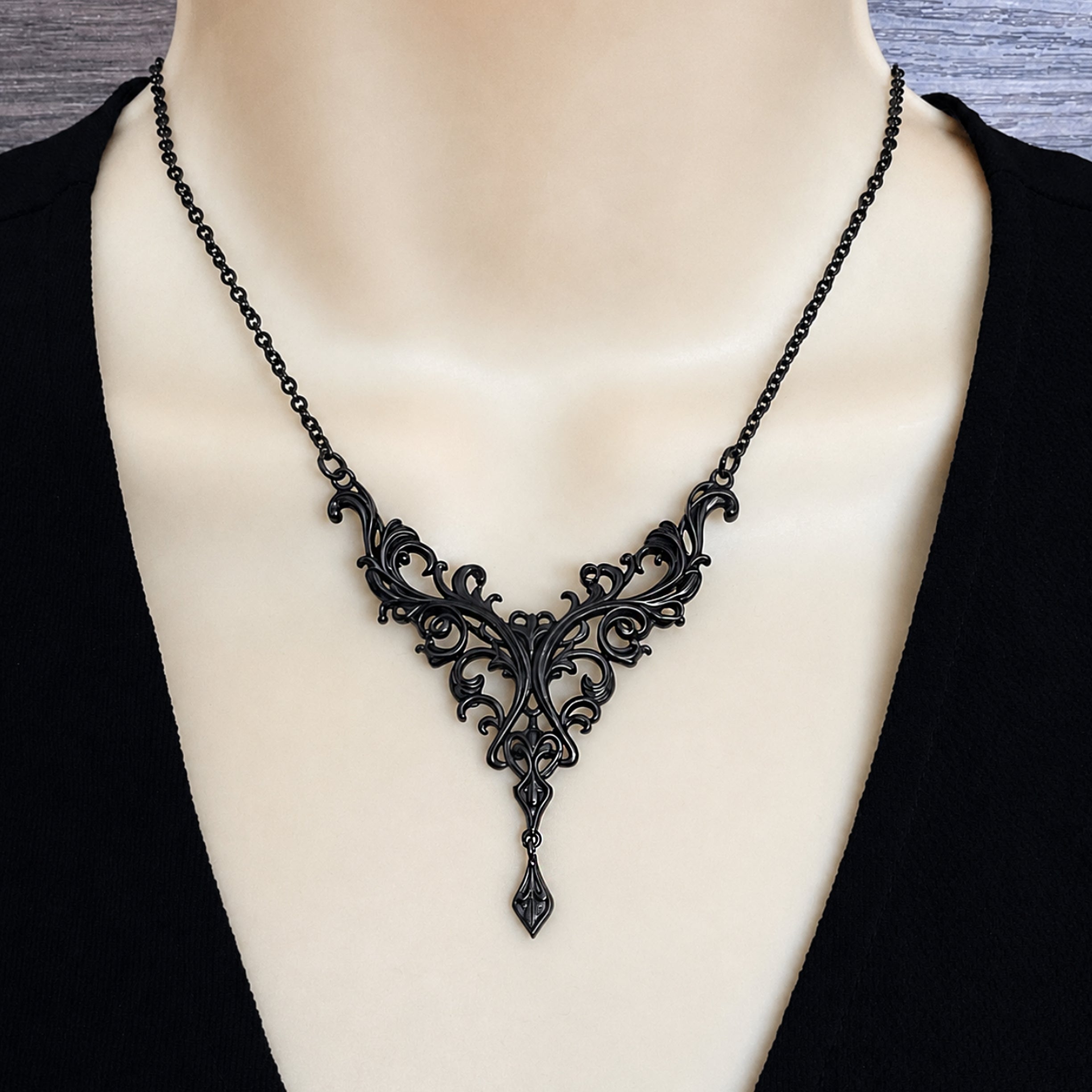 Victorian Floral Scroll necklace