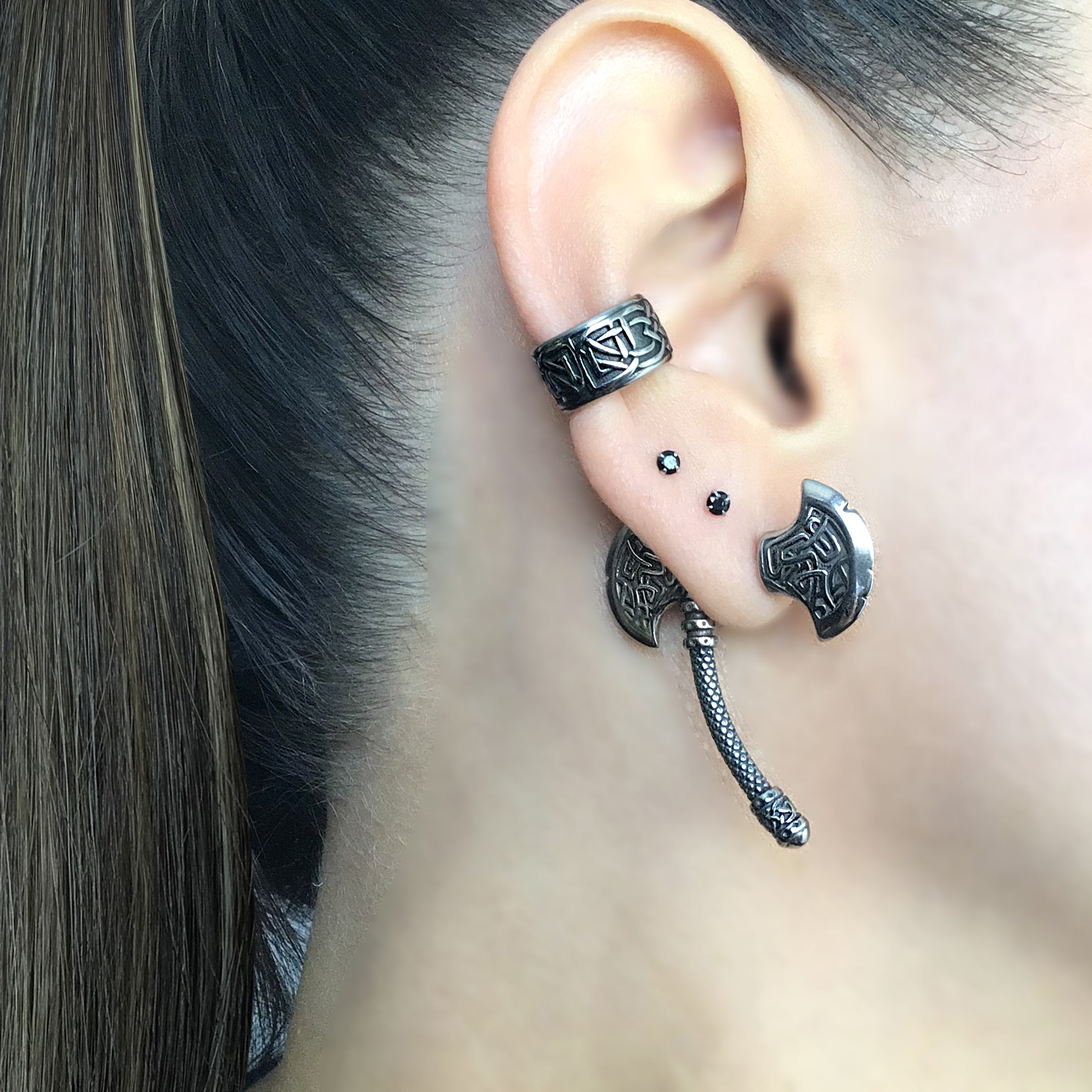 Celtic Double Axe ear jacket