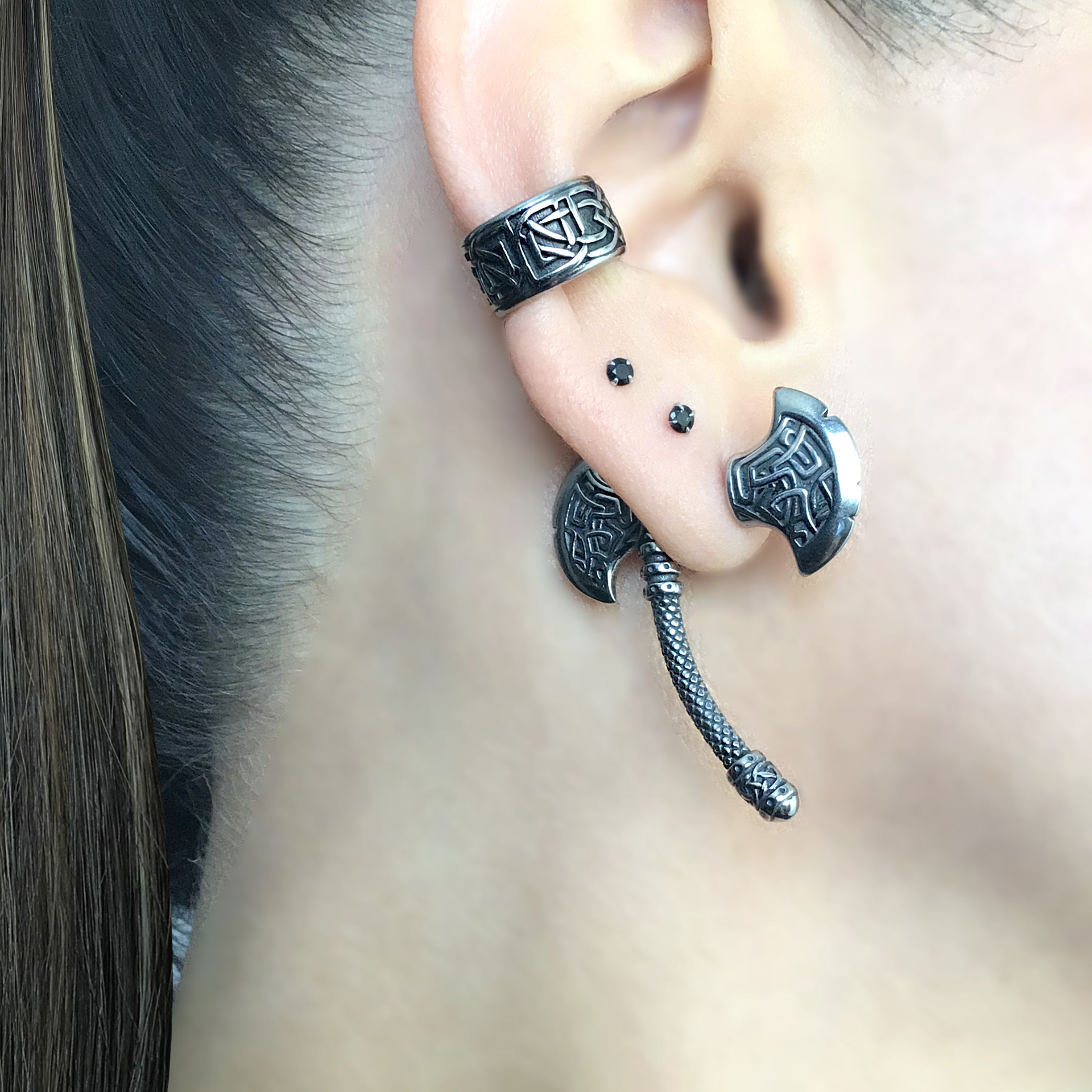 Celtic Double Axe ear jacket