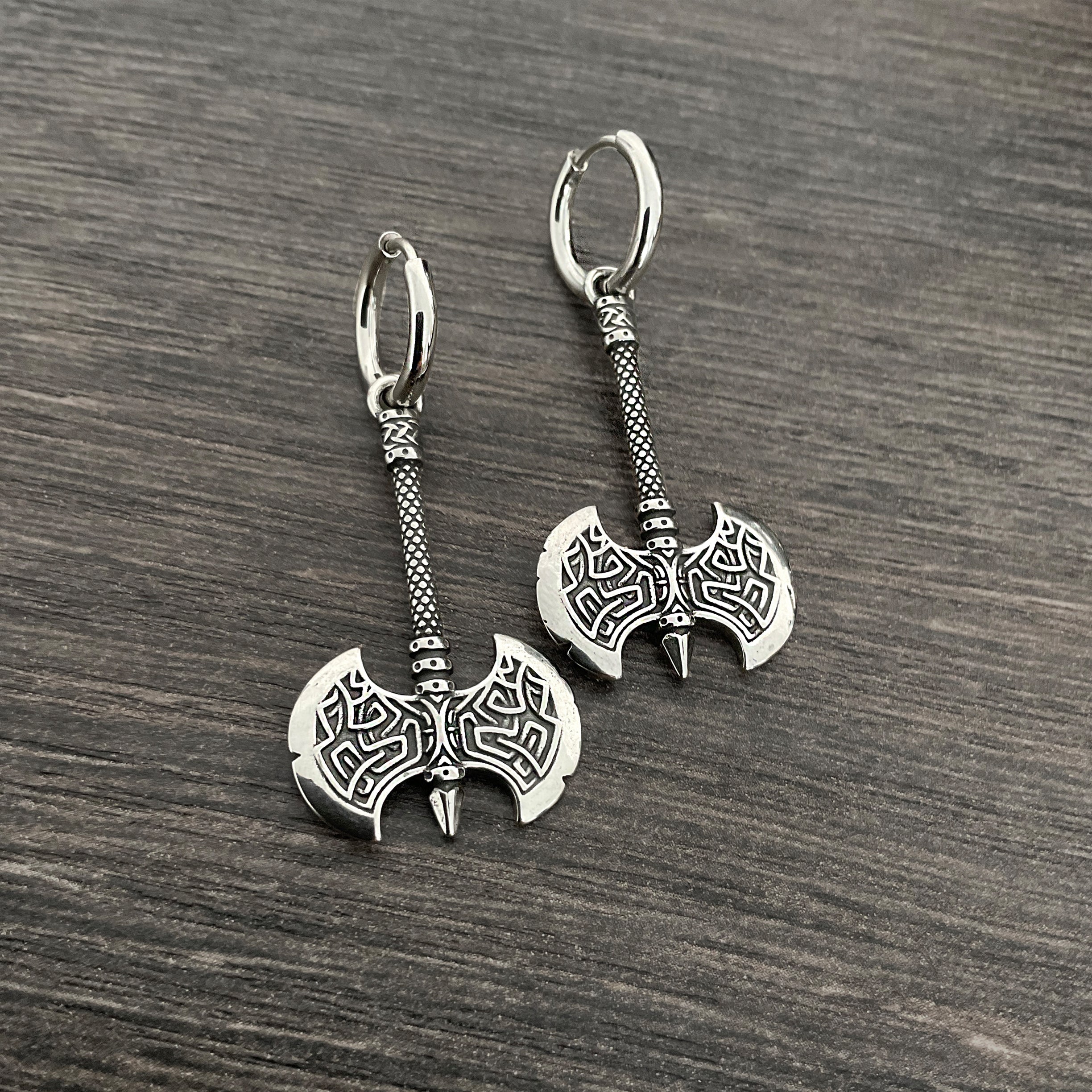 Celtic Double Axe hoop earrings