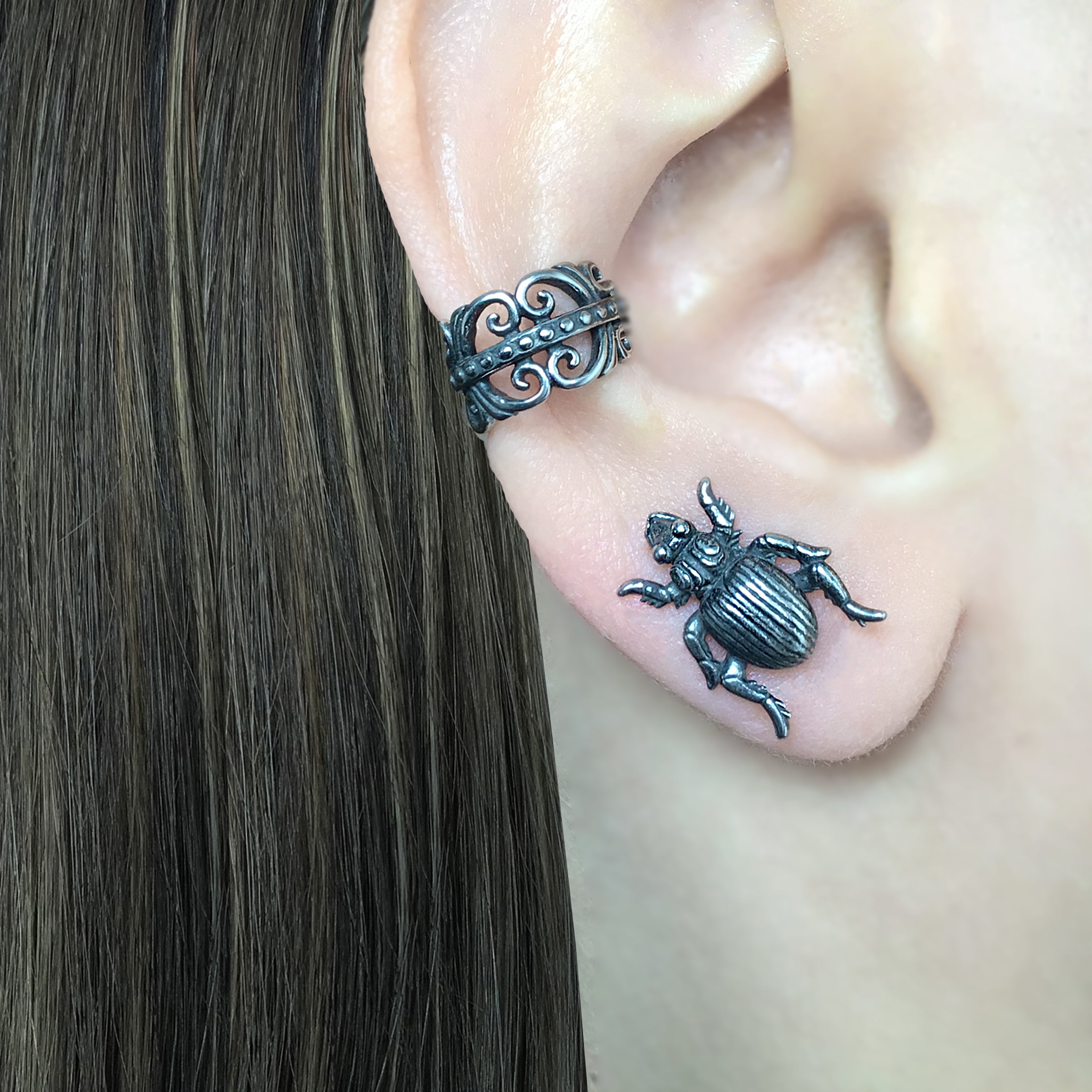 Beetle stud earrings