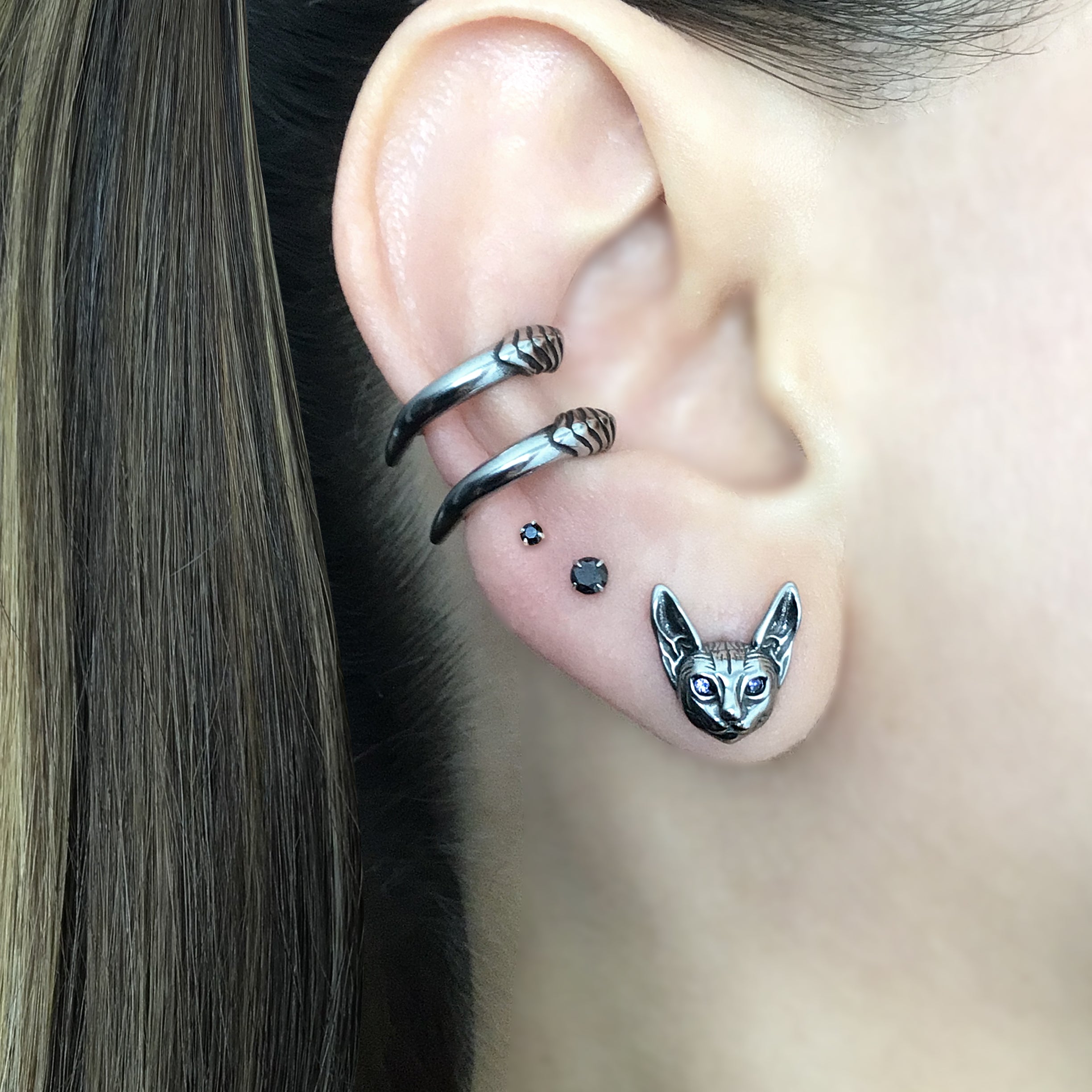 Sphynx cat stud earrings