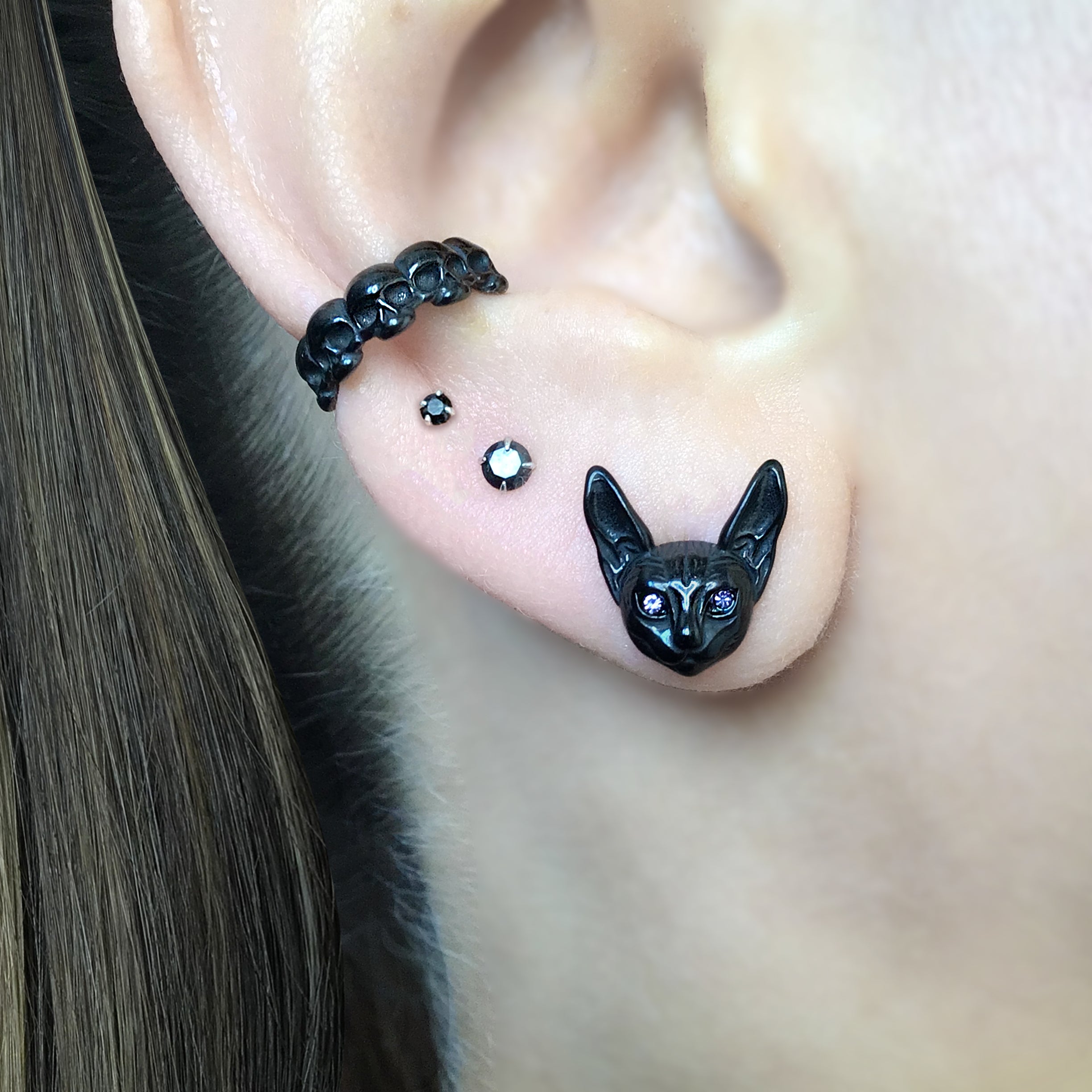 Sphynx cat stud earrings