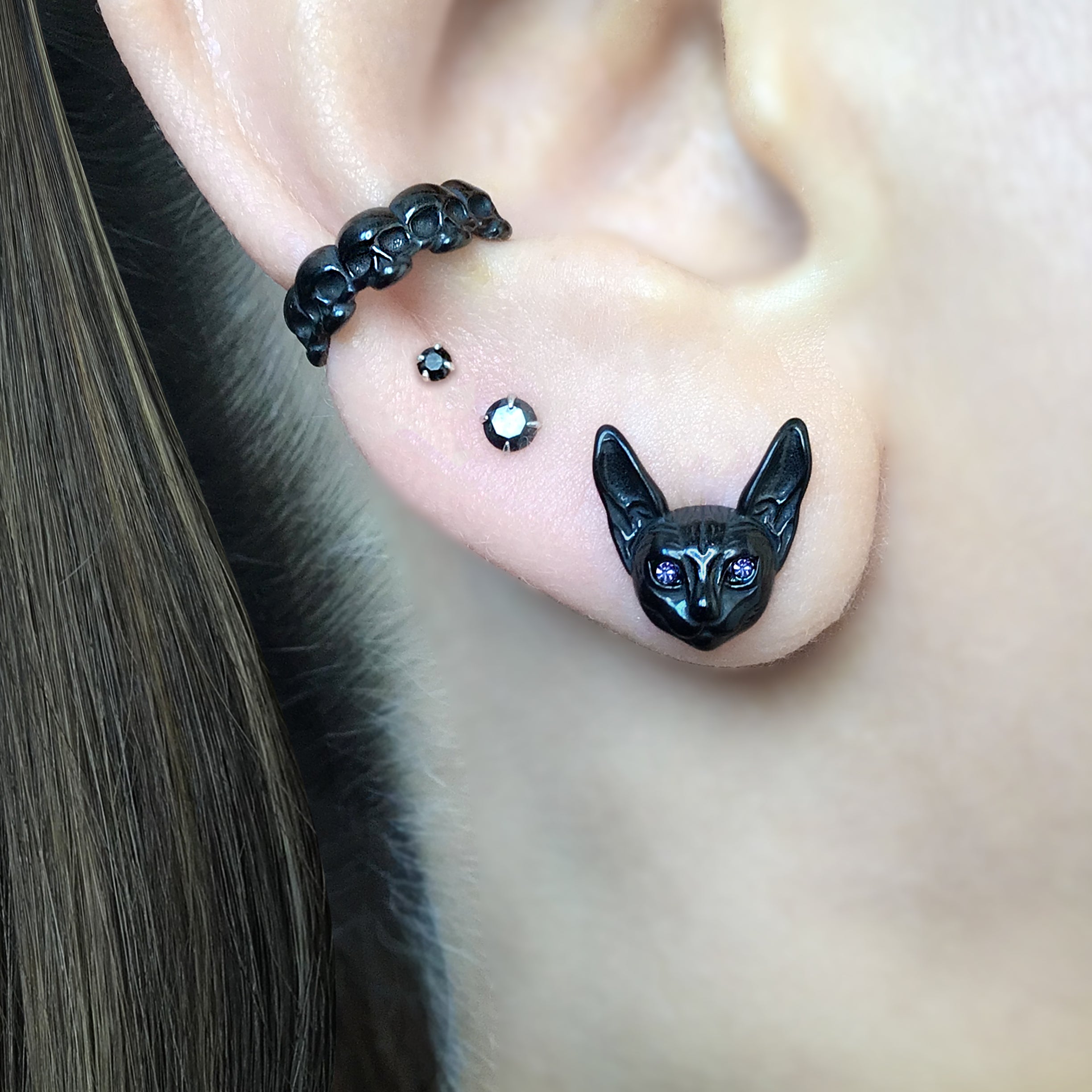 Sphynx cat stud earrings