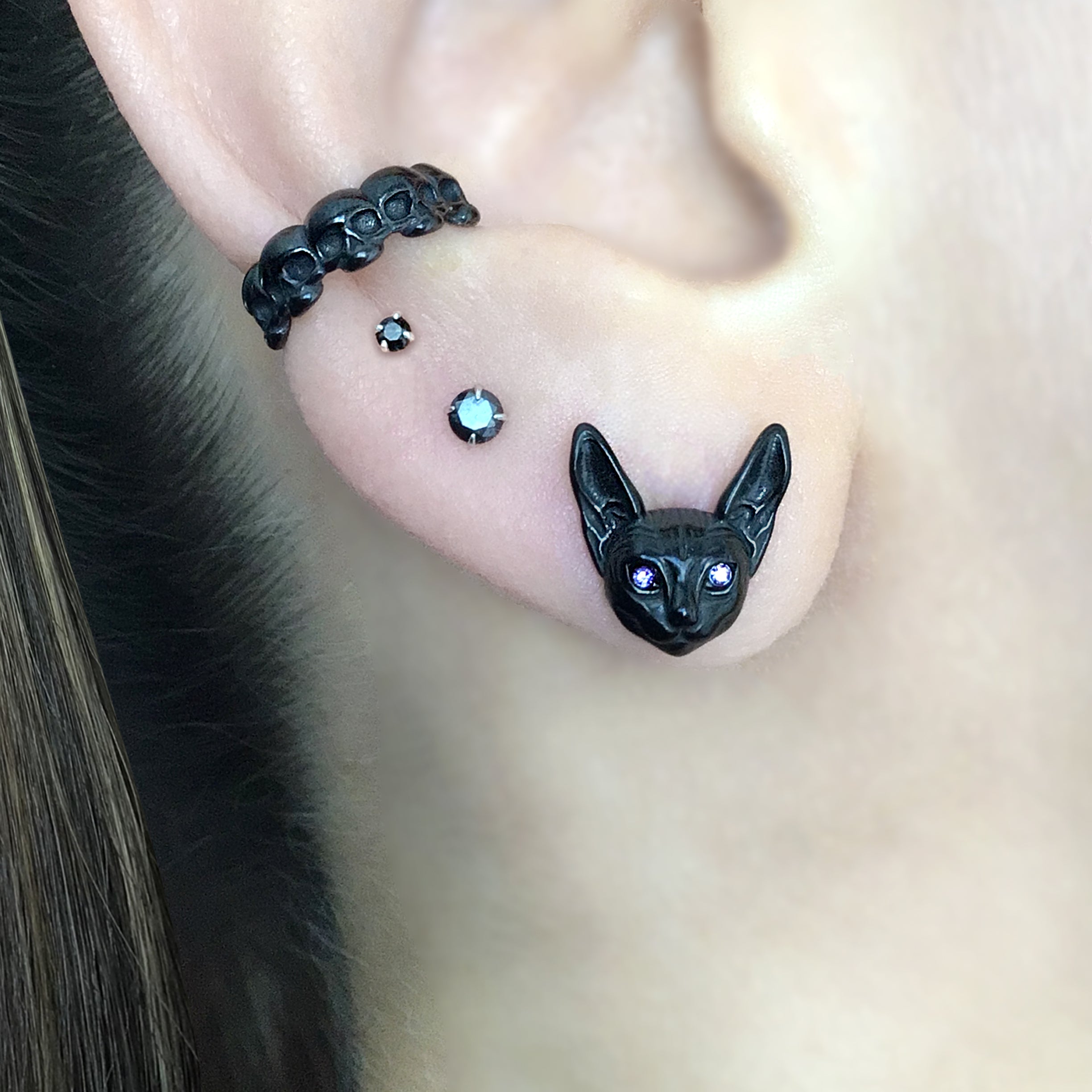 Sphynx cat stud earrings