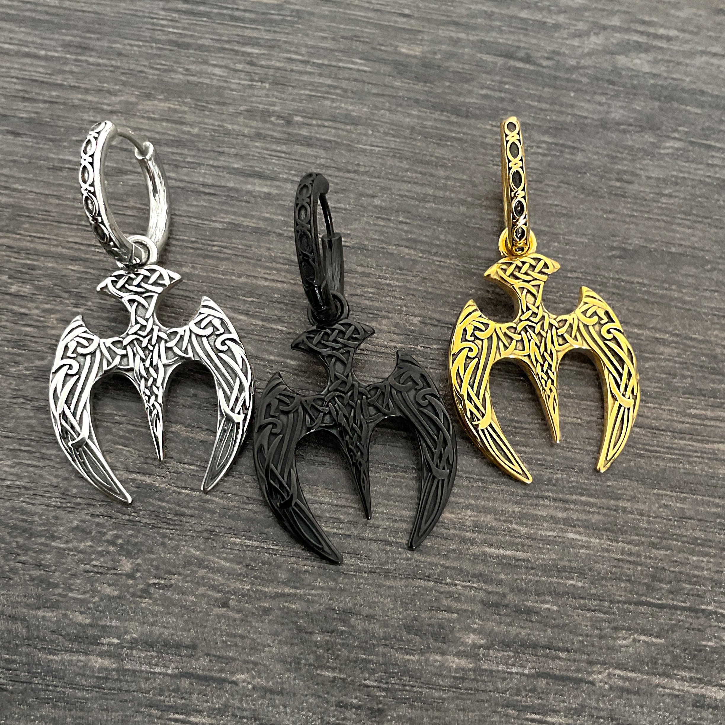 Celtic Trident hoop earrings