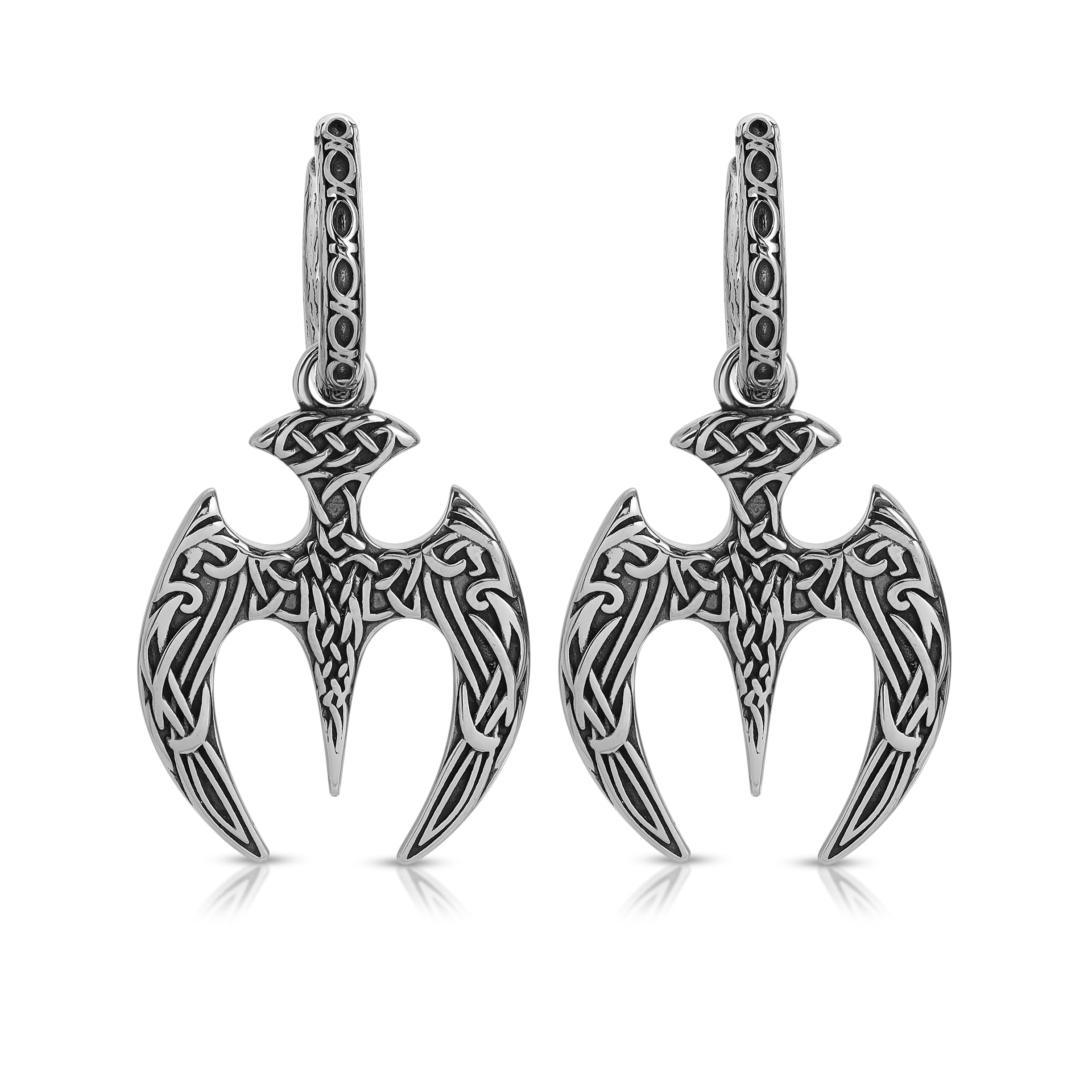 Celtic Trident hoop earrings