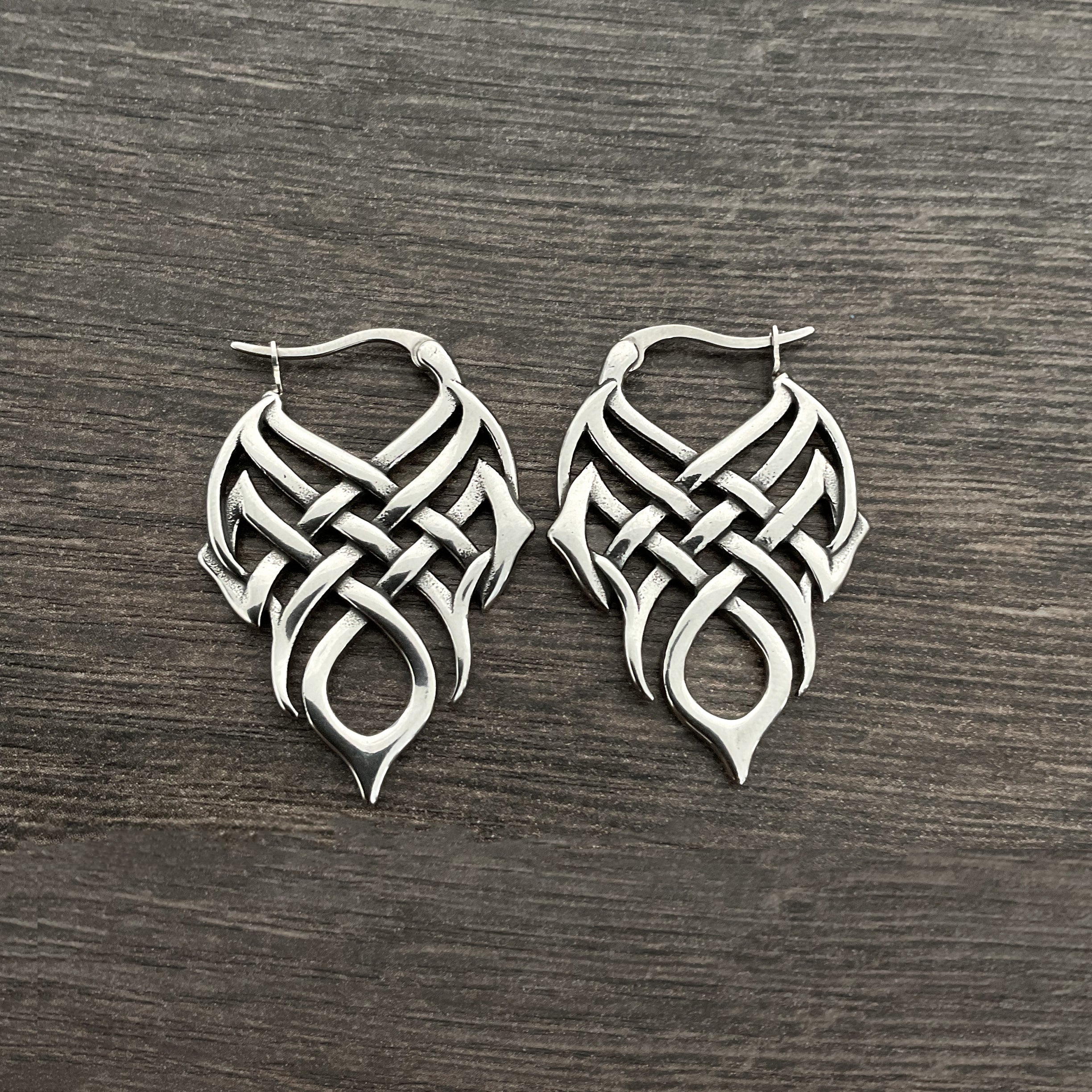 Celtic knot hoop earrings