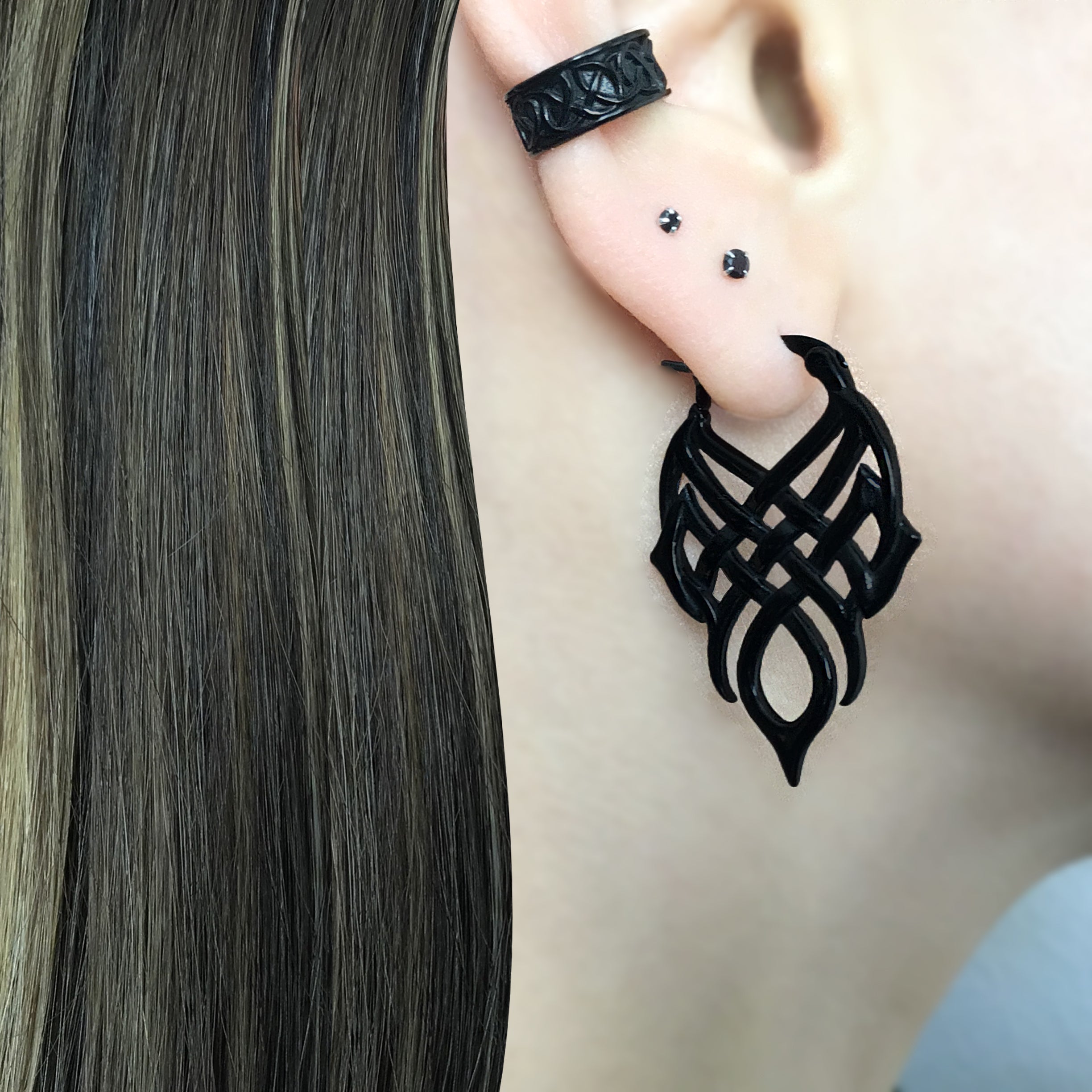 Celtic knot hoop earrings