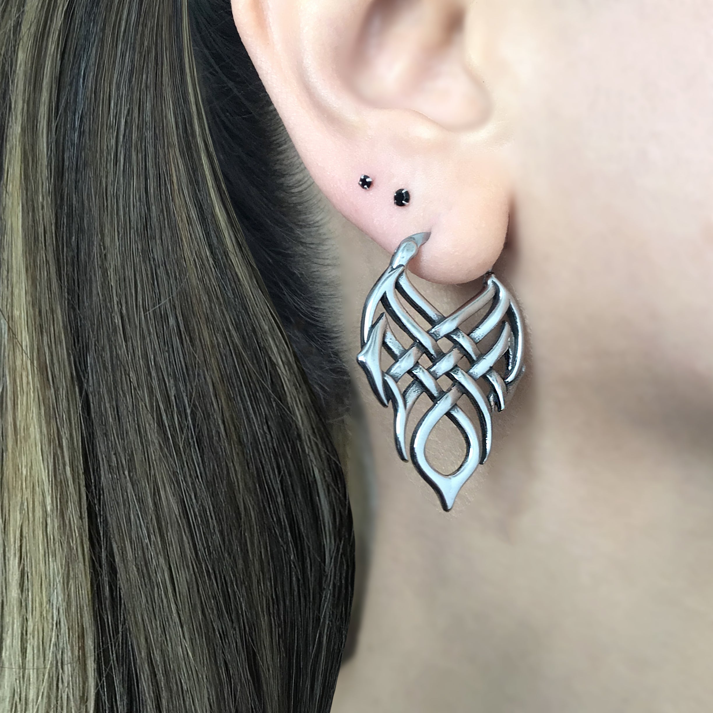 Celtic knot hoop earrings