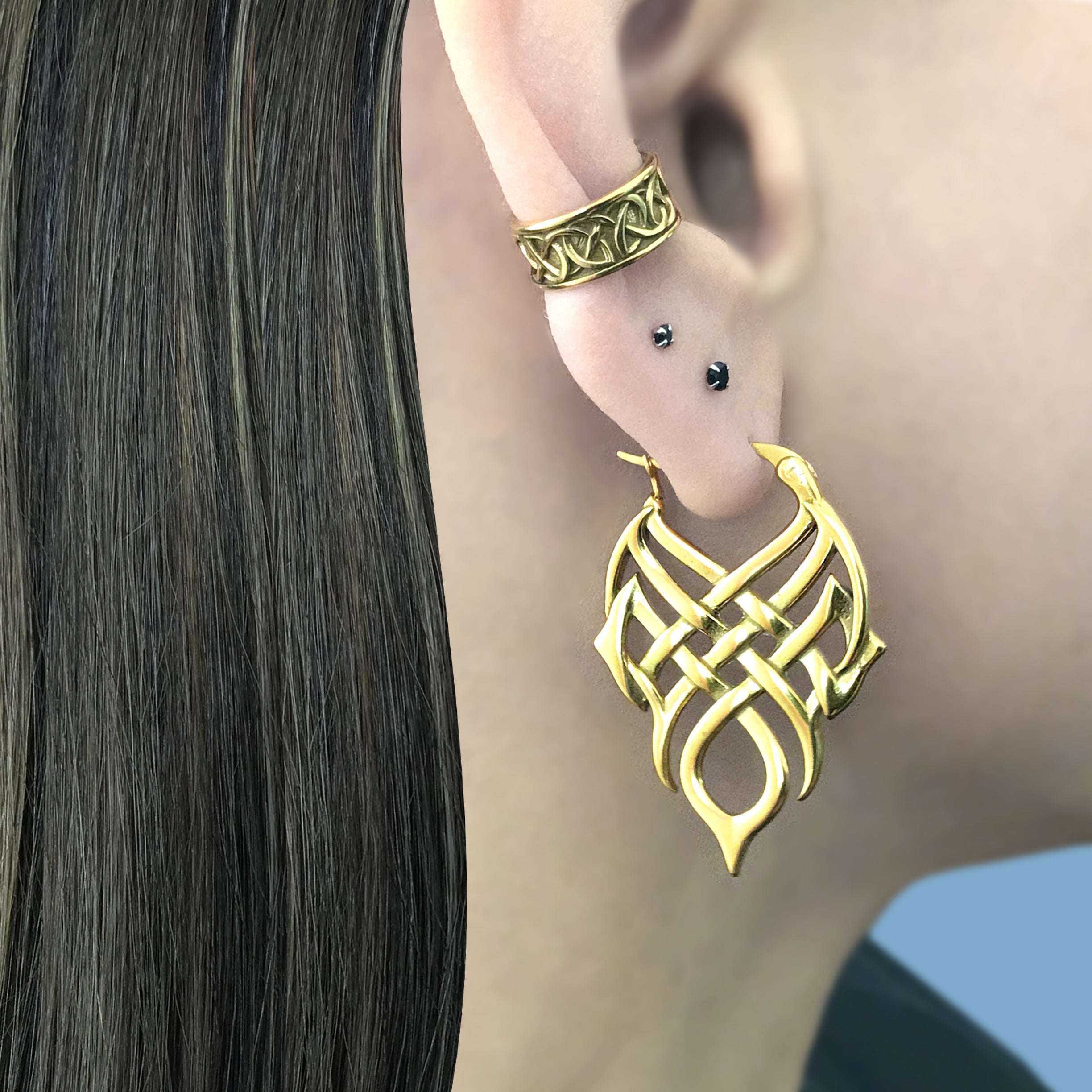Celtic knot hoop earrings