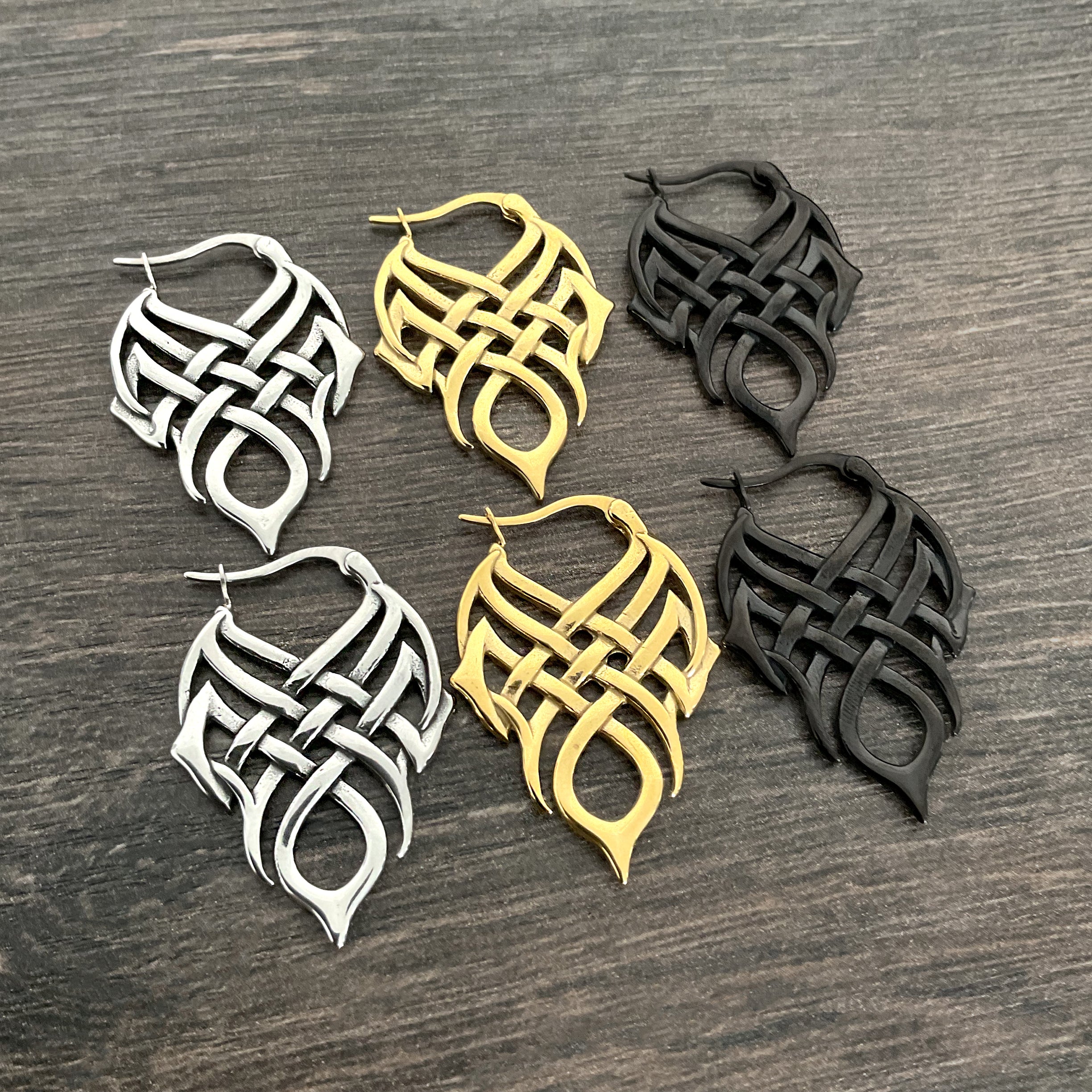 Celtic knot hoop earrings