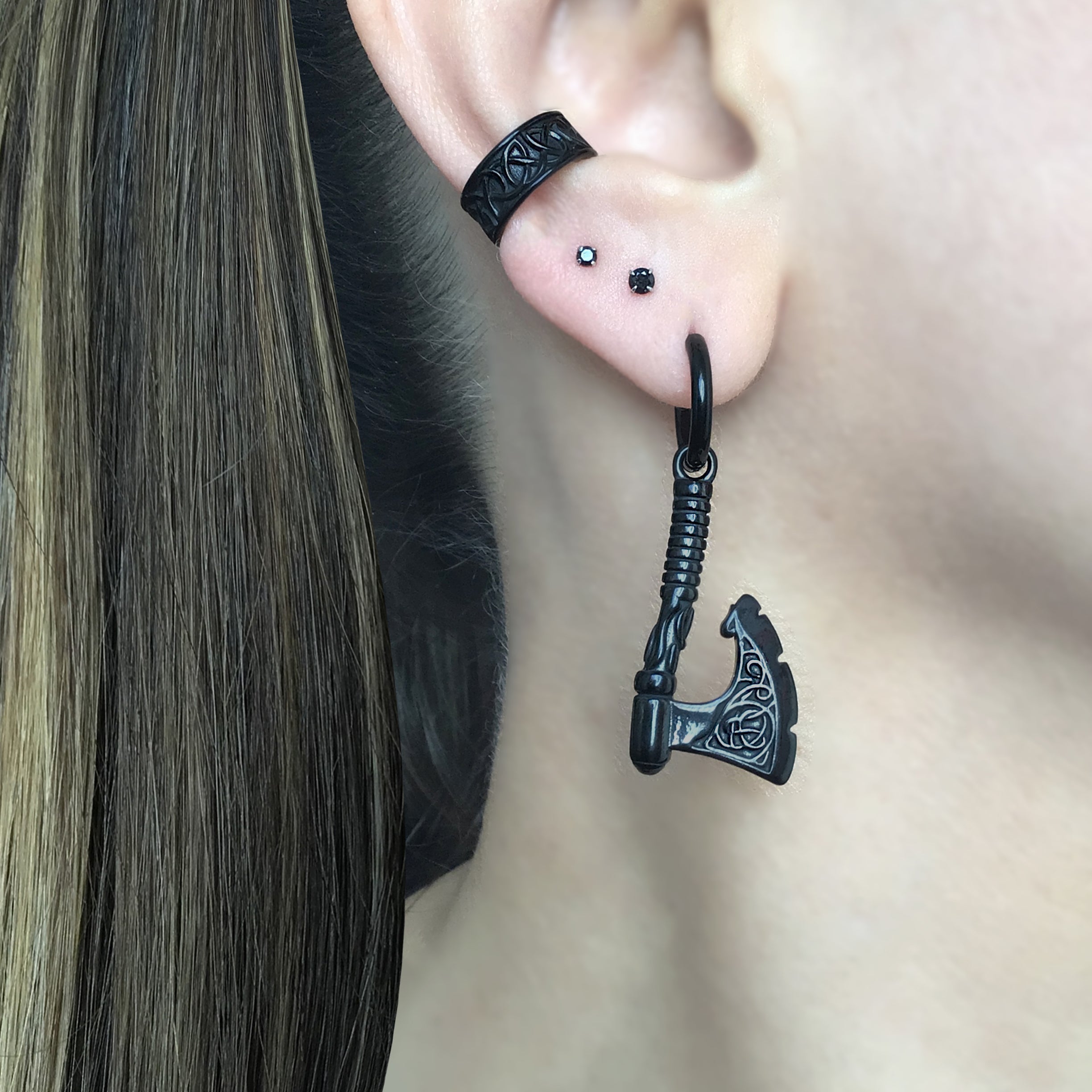 Celtic Axe hoop earrings