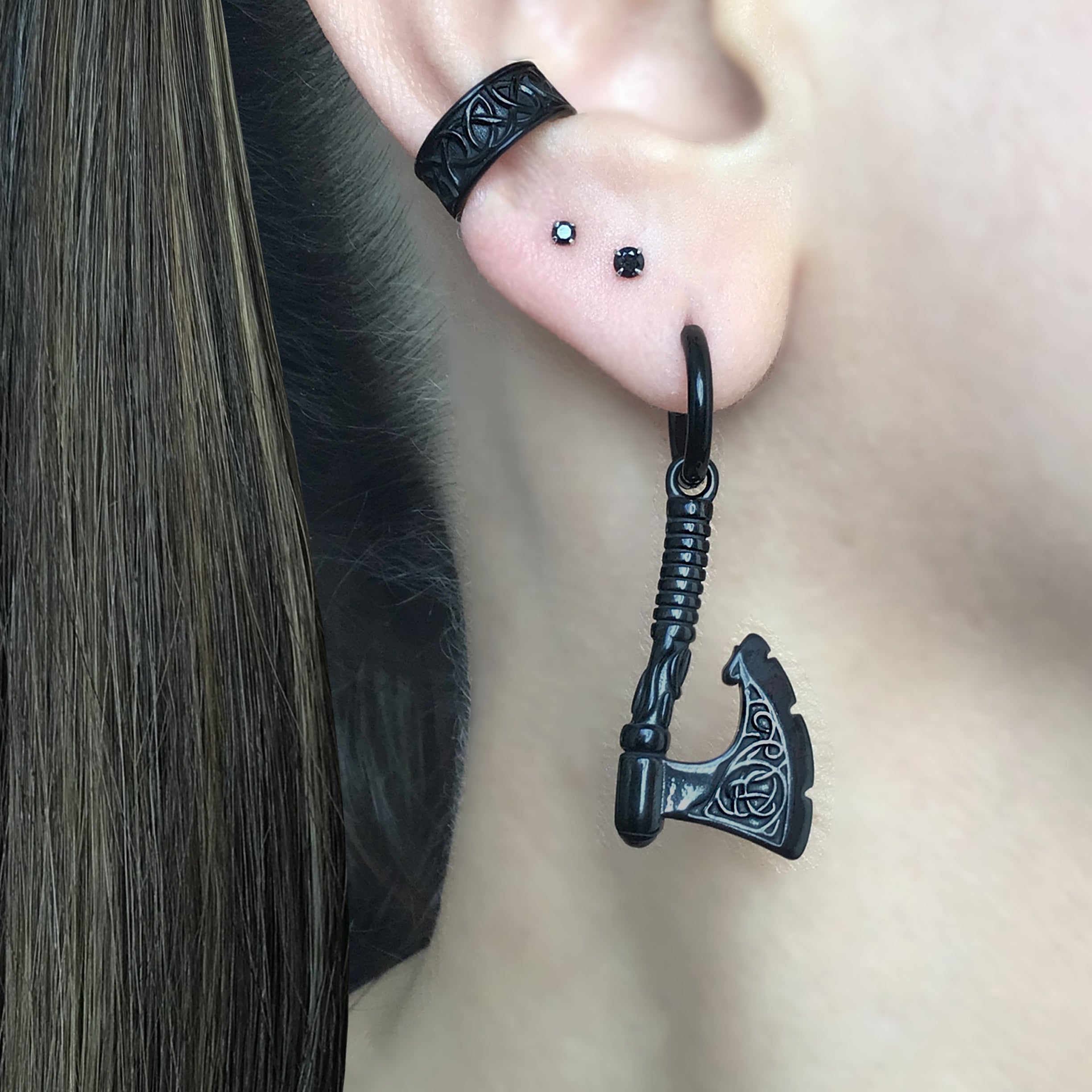 Celtic Axe hoop earrings