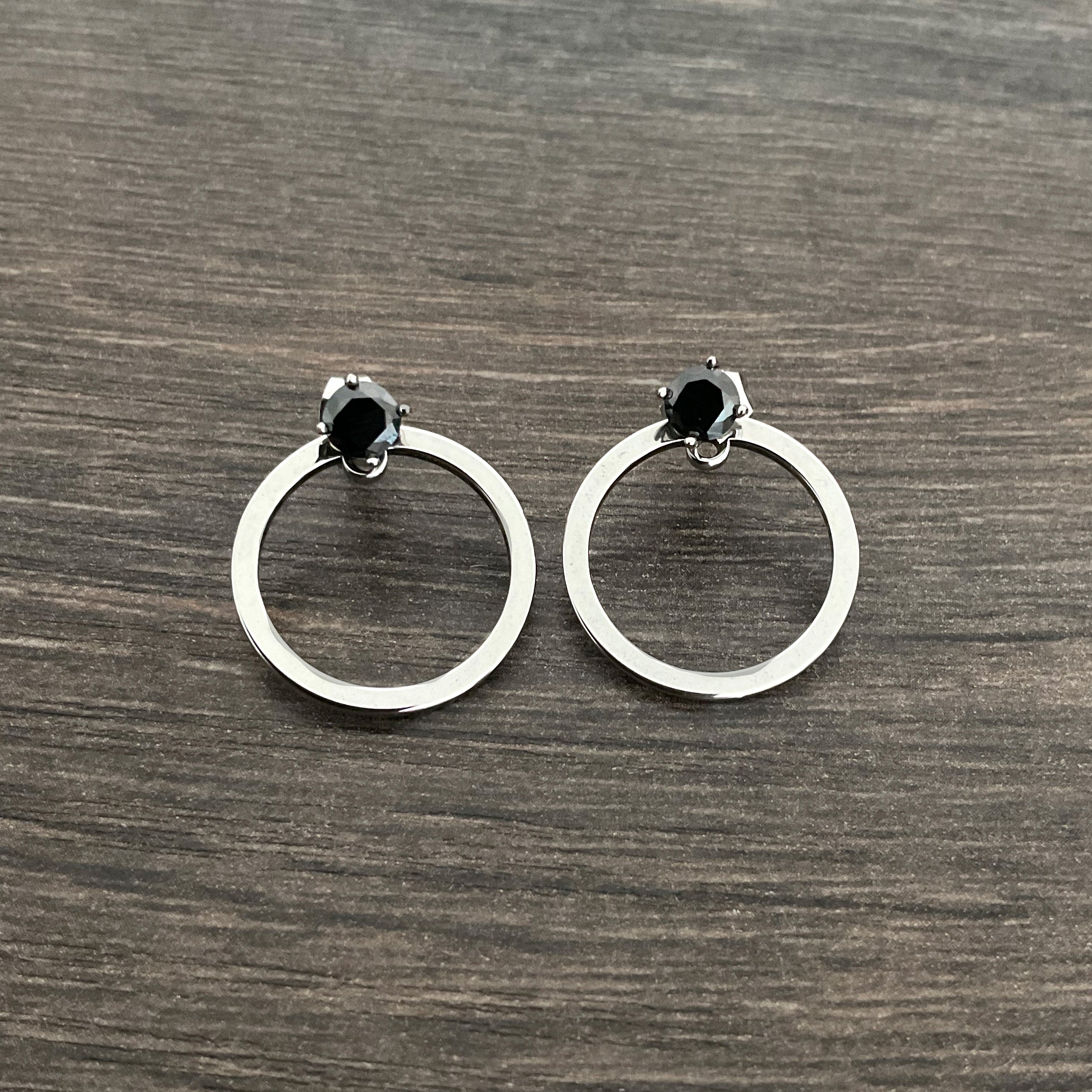 Circle with CZ Stud ear jacket