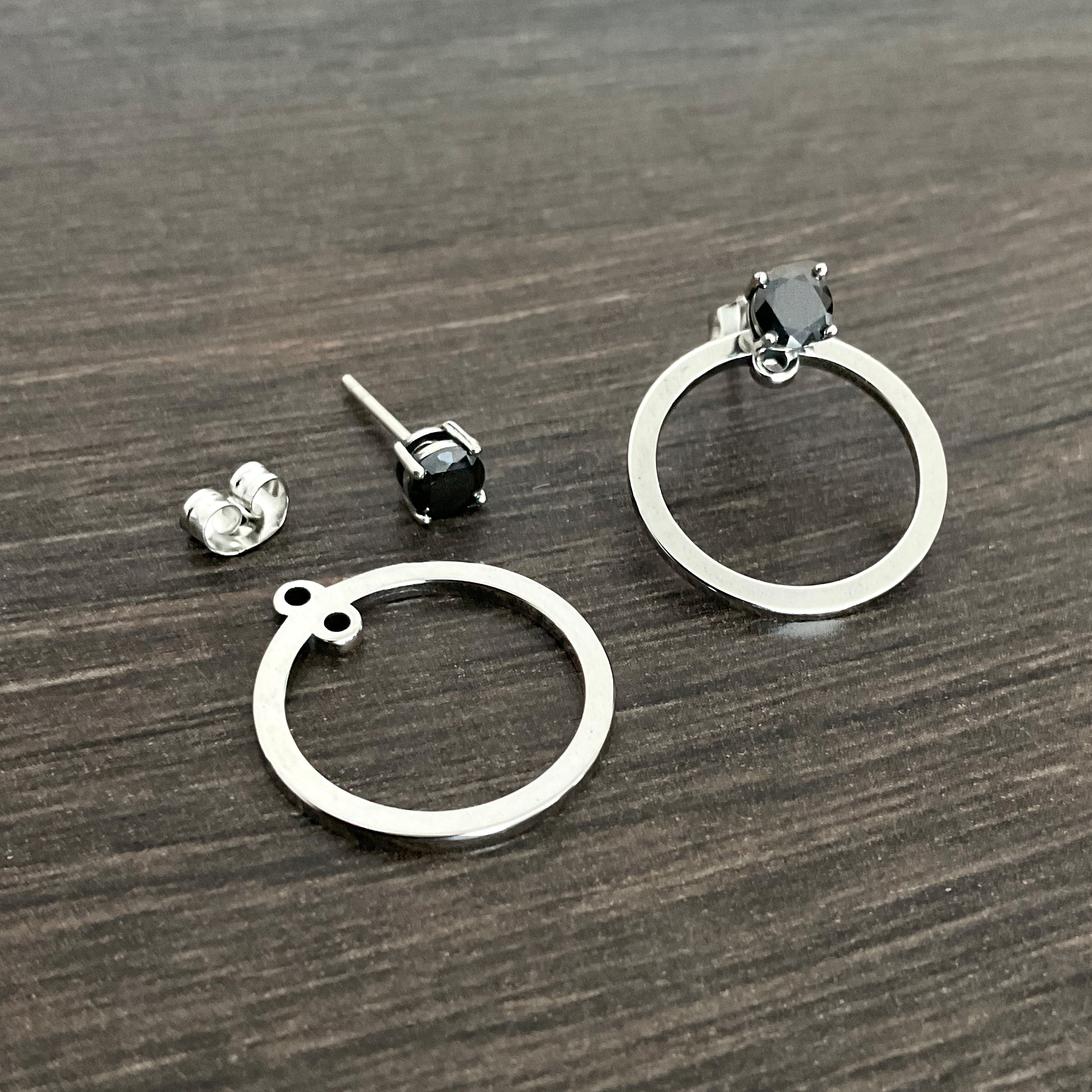 Circle with CZ Stud ear jacket