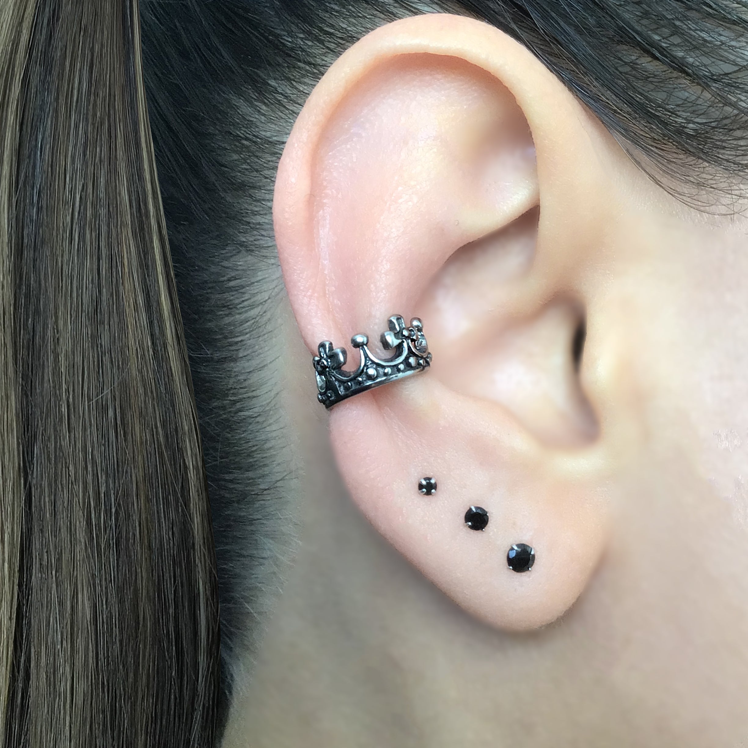 Crown no piercing ear cuff