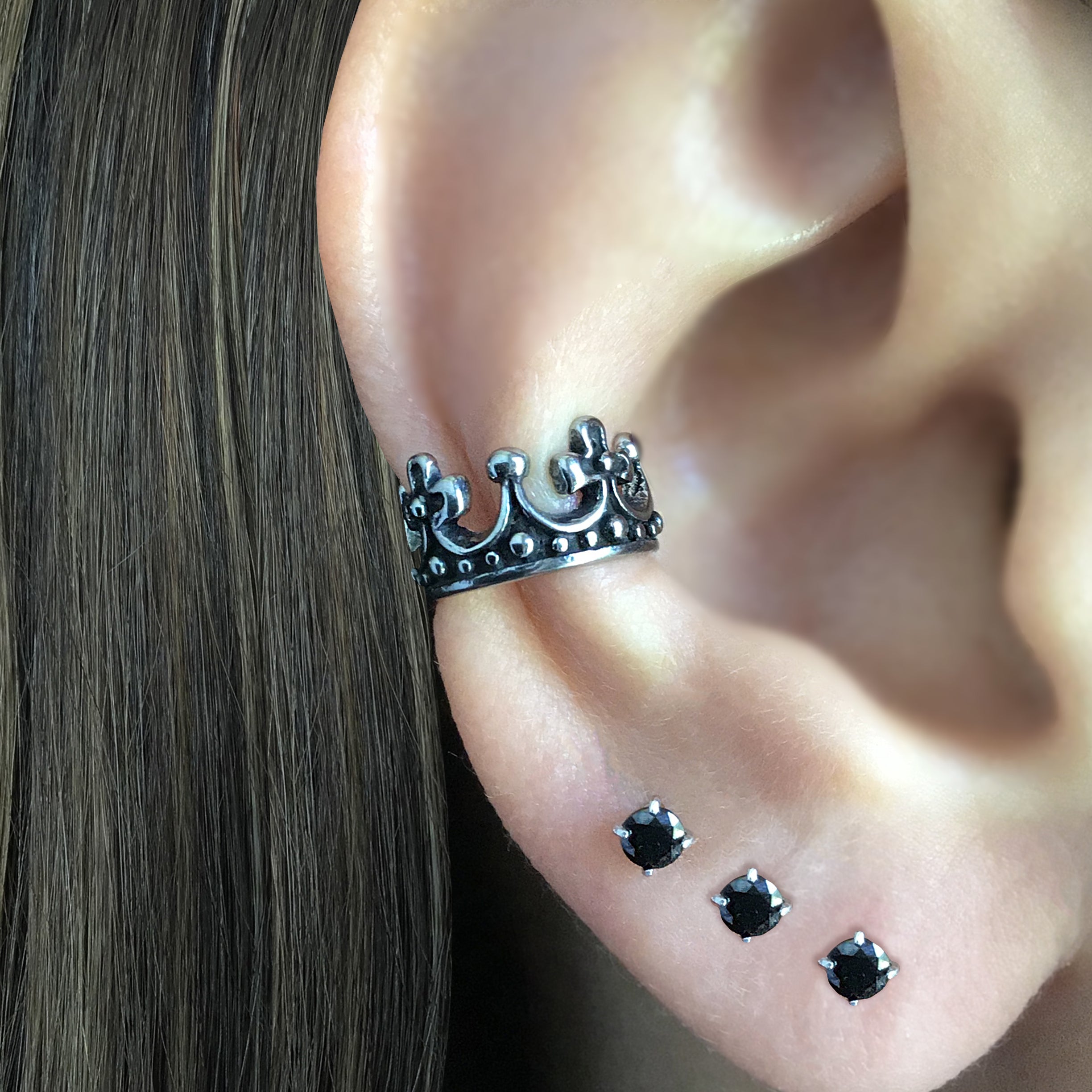 Crown no piercing ear cuff