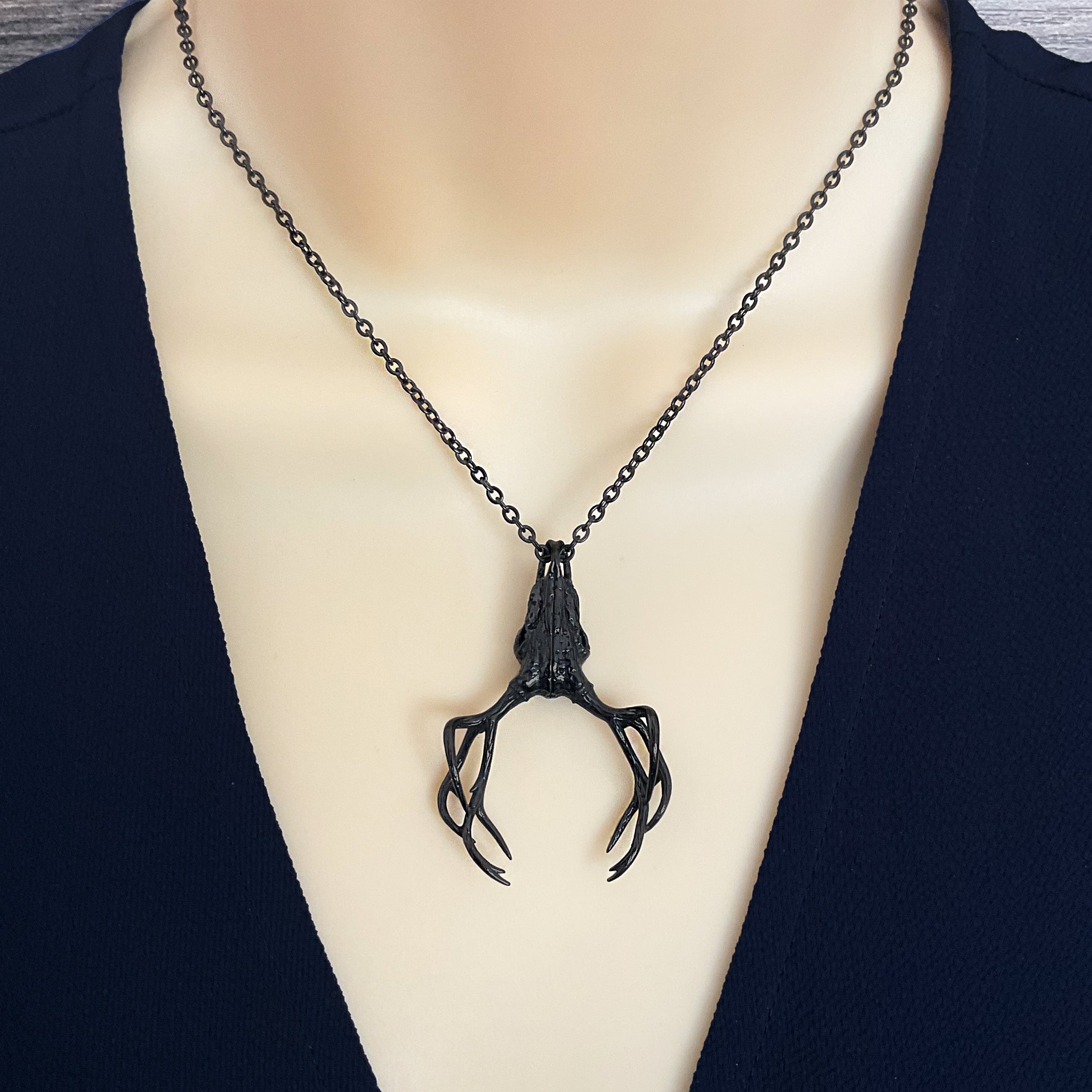 Deer skull with Antlers necklace