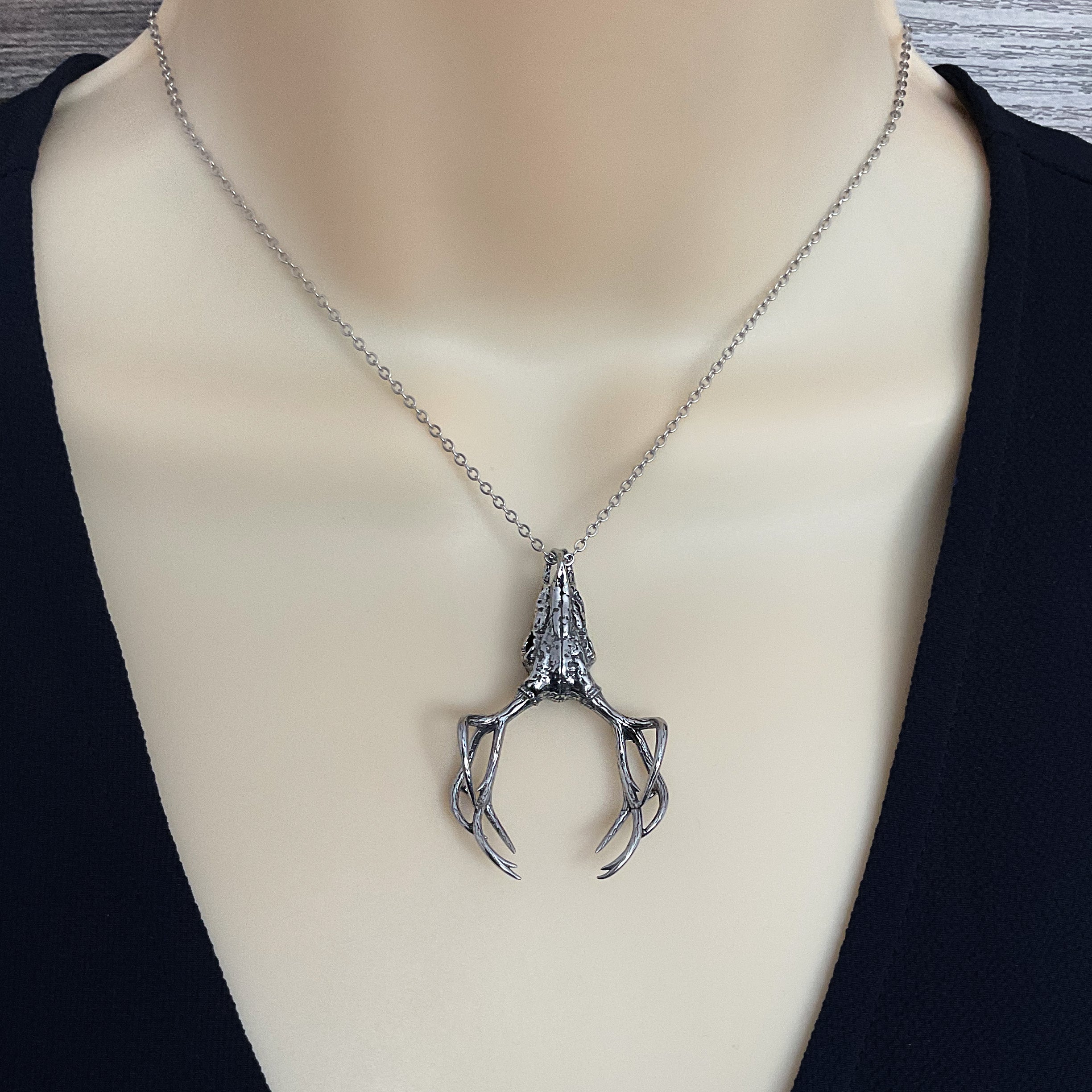 Deer skull with Antlers necklace