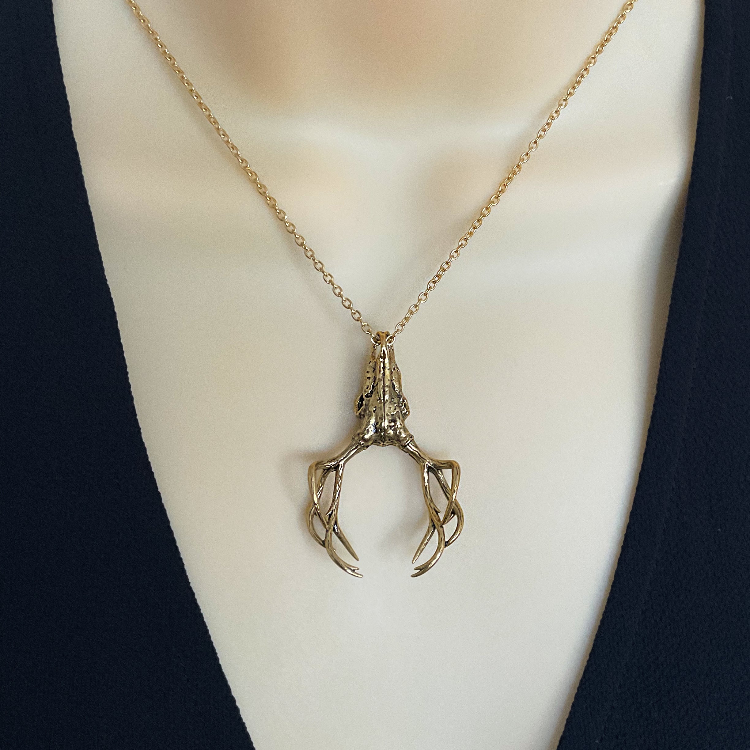 Deer skull with Antlers necklace