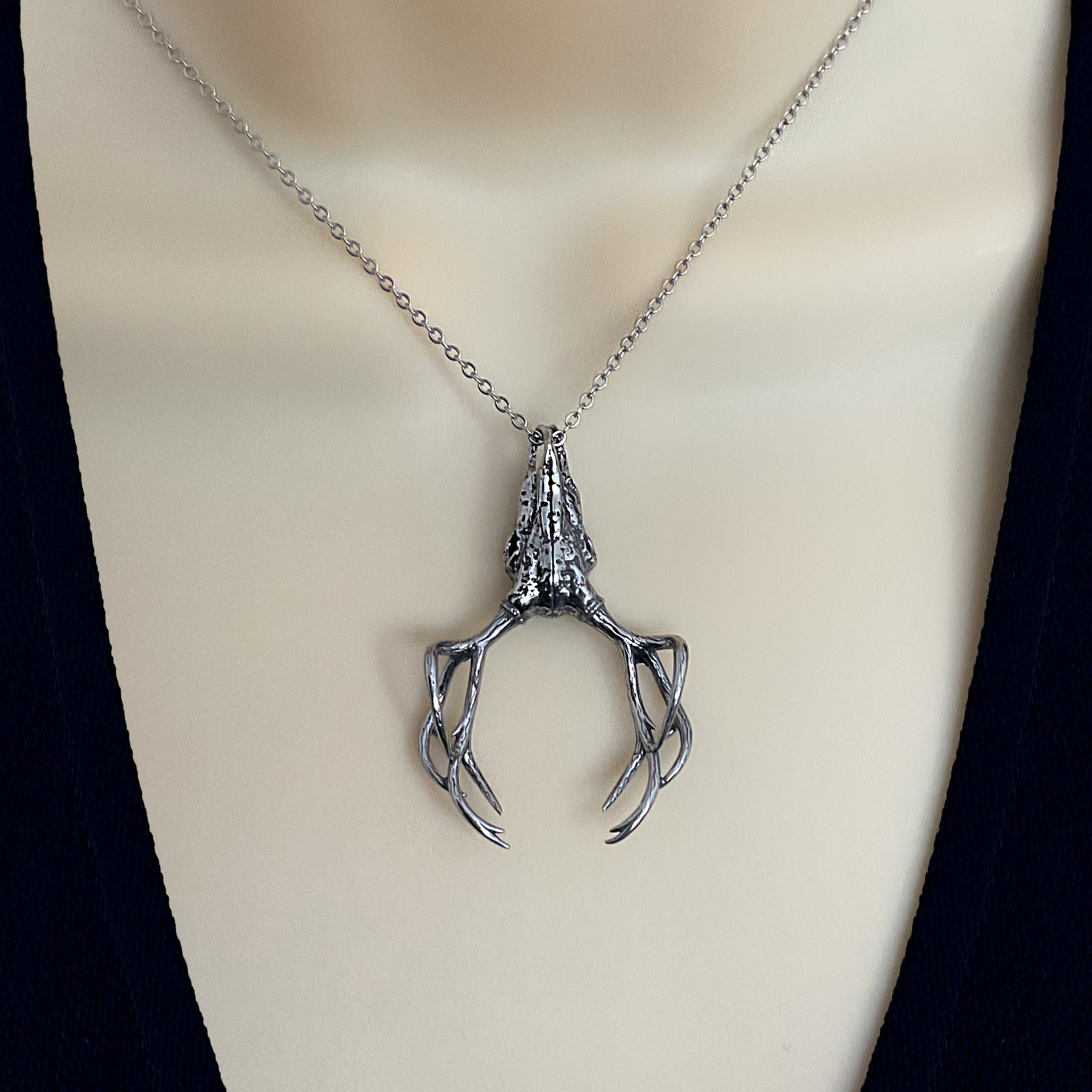 Deer skull with Antlers necklace