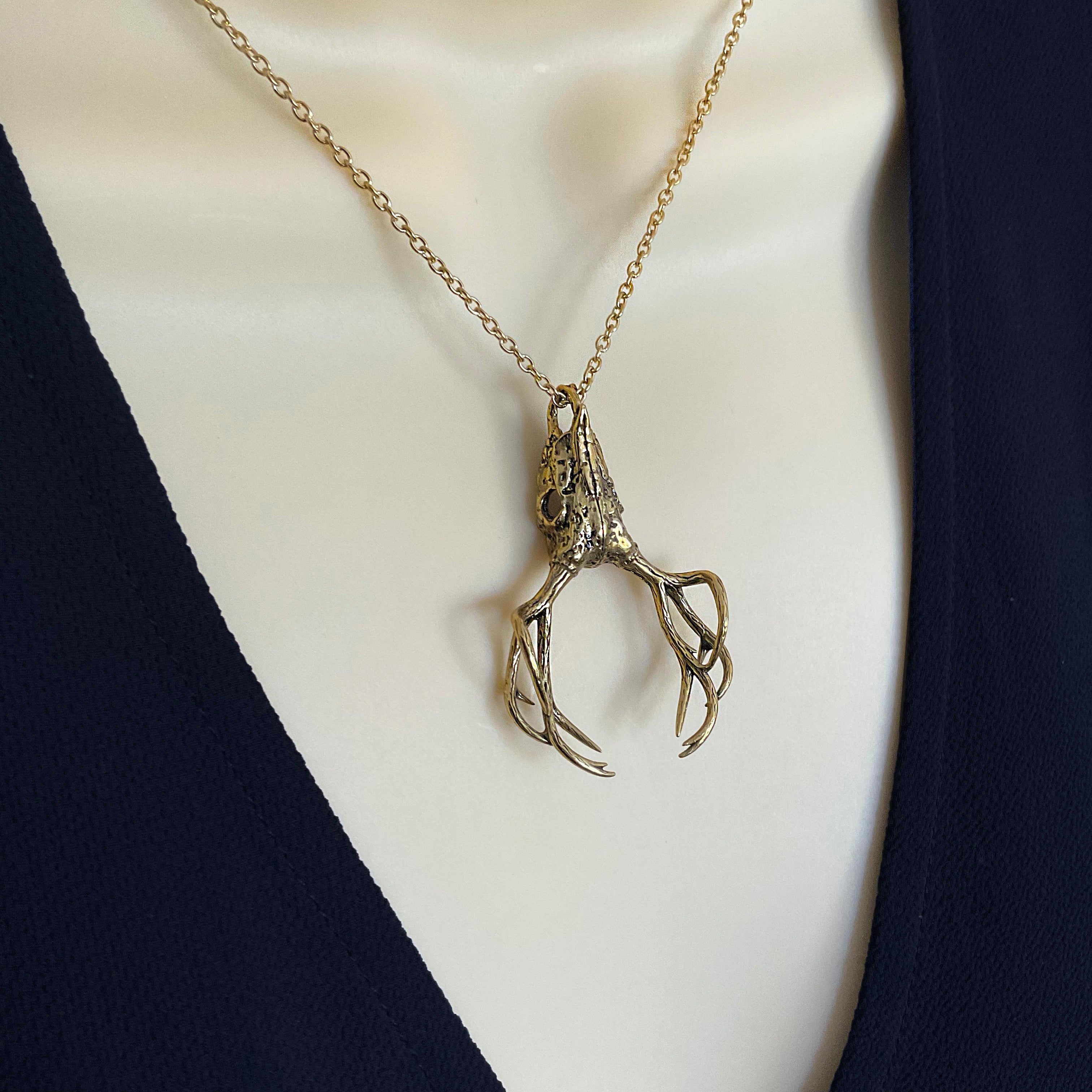 Deer skull with Antlers necklace