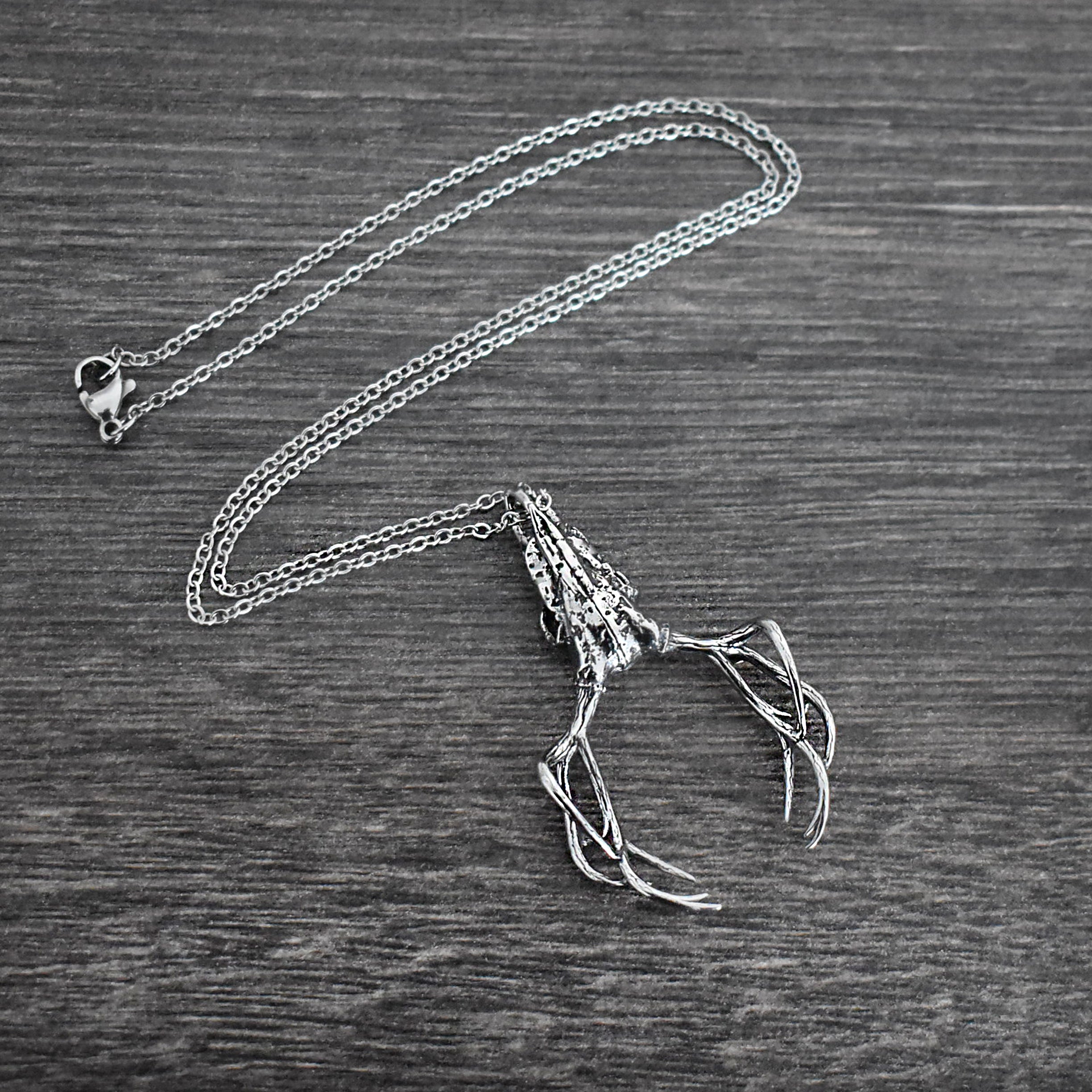 Deer skull with Antlers necklace