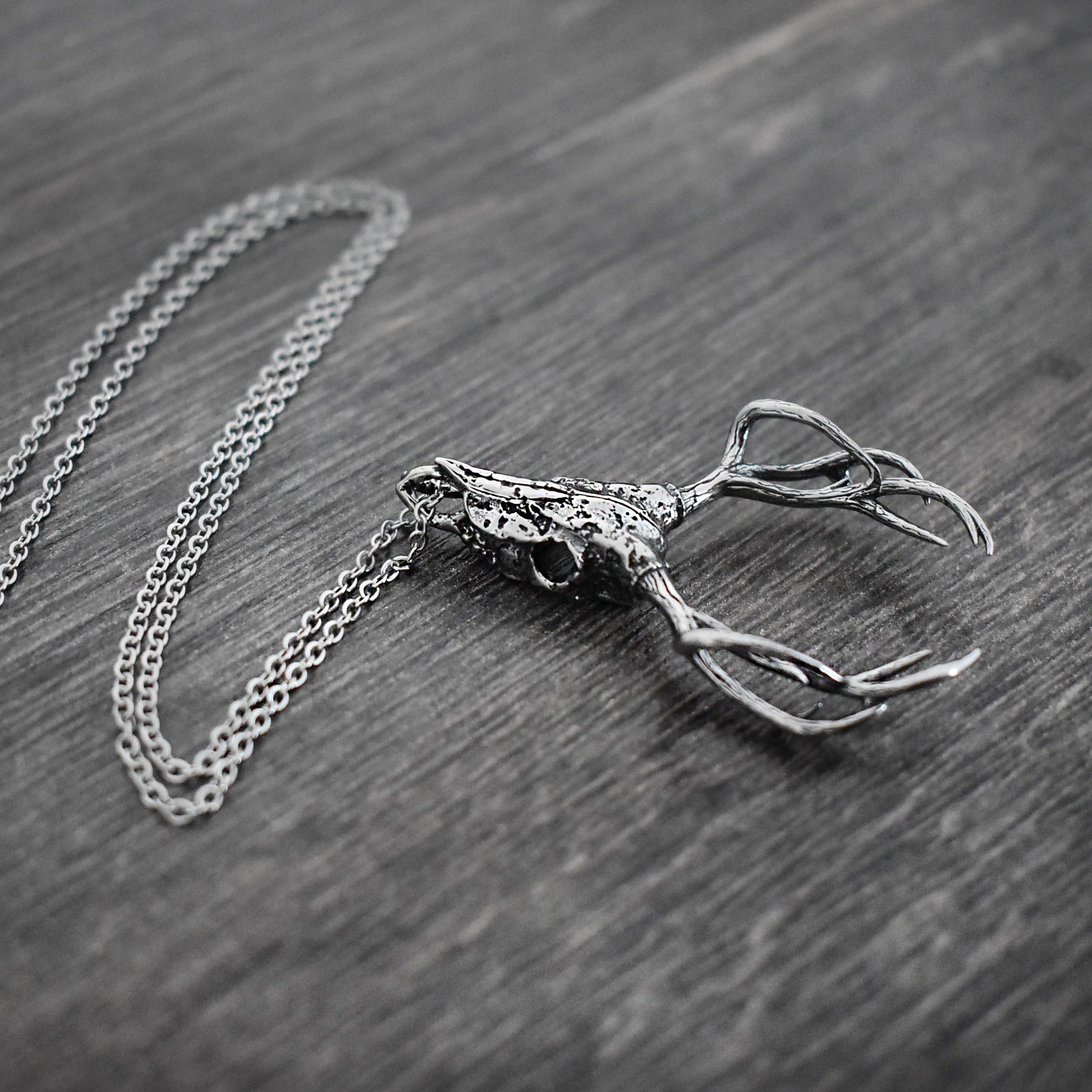 Deer skull with Antlers necklace